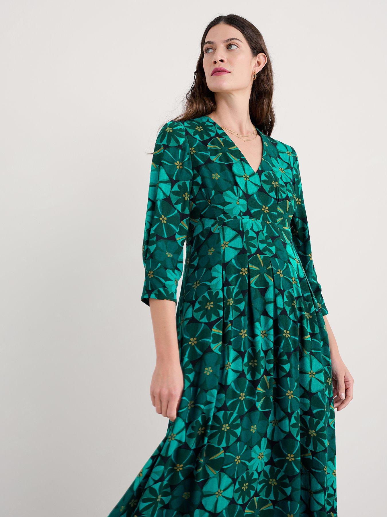 Seasalt Cornwall Etta Dress - Handicraft Flowers Onyx - Blue