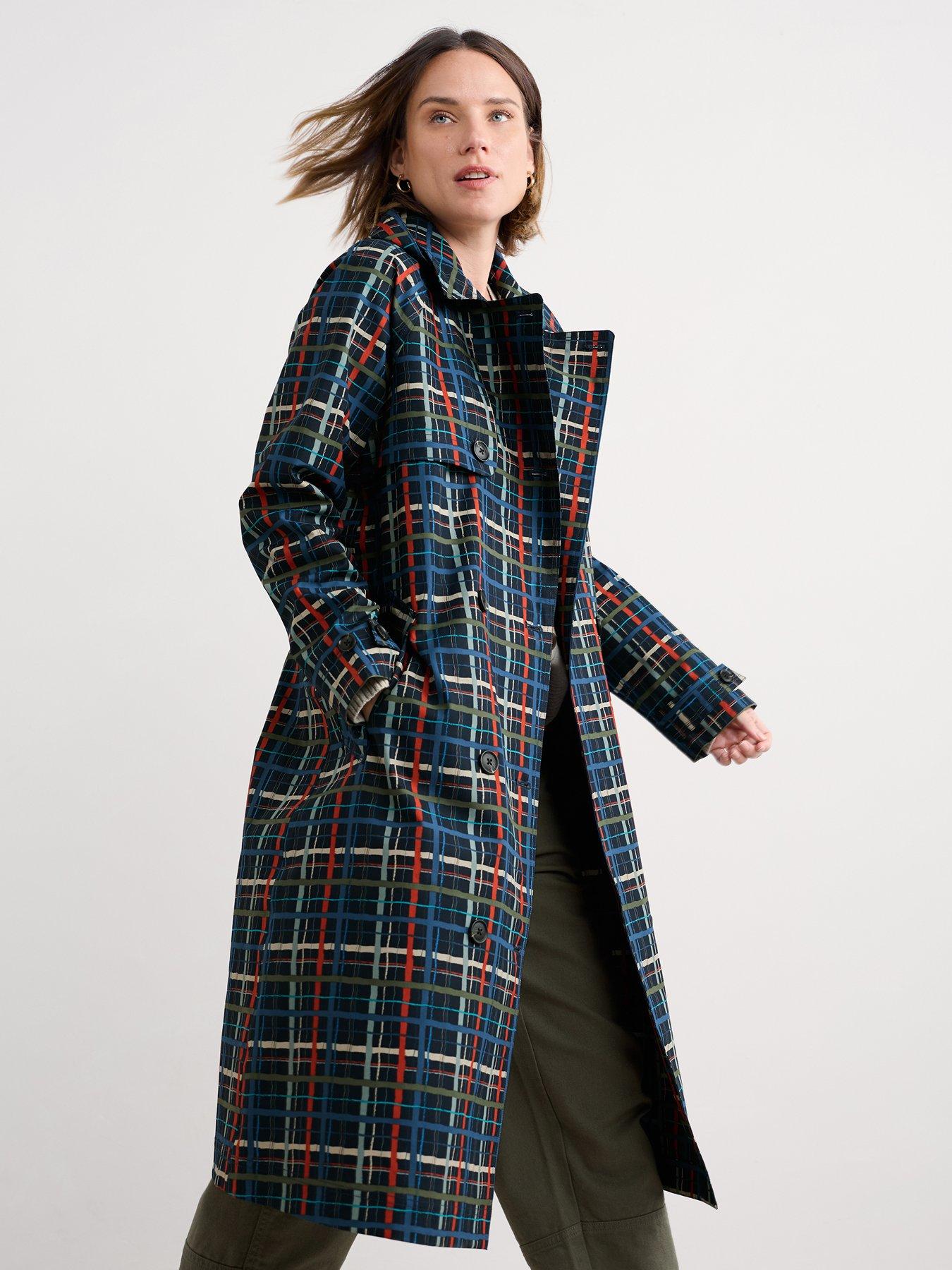 Seasalt Cornwall Penweathers Trench Coat - Blue