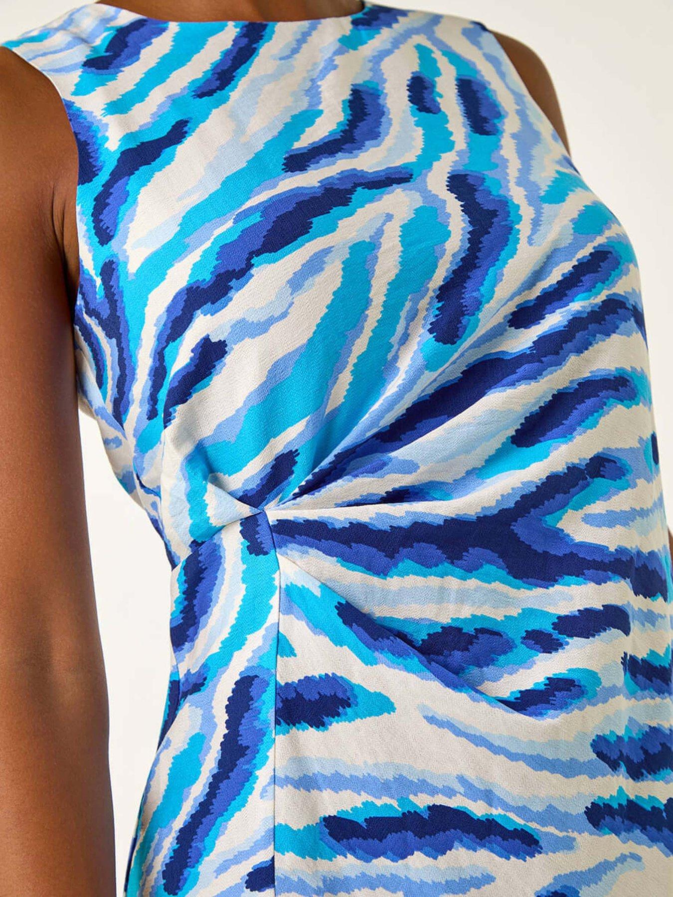 roman-abstract-side-pleat-midi-dress-bluedetail