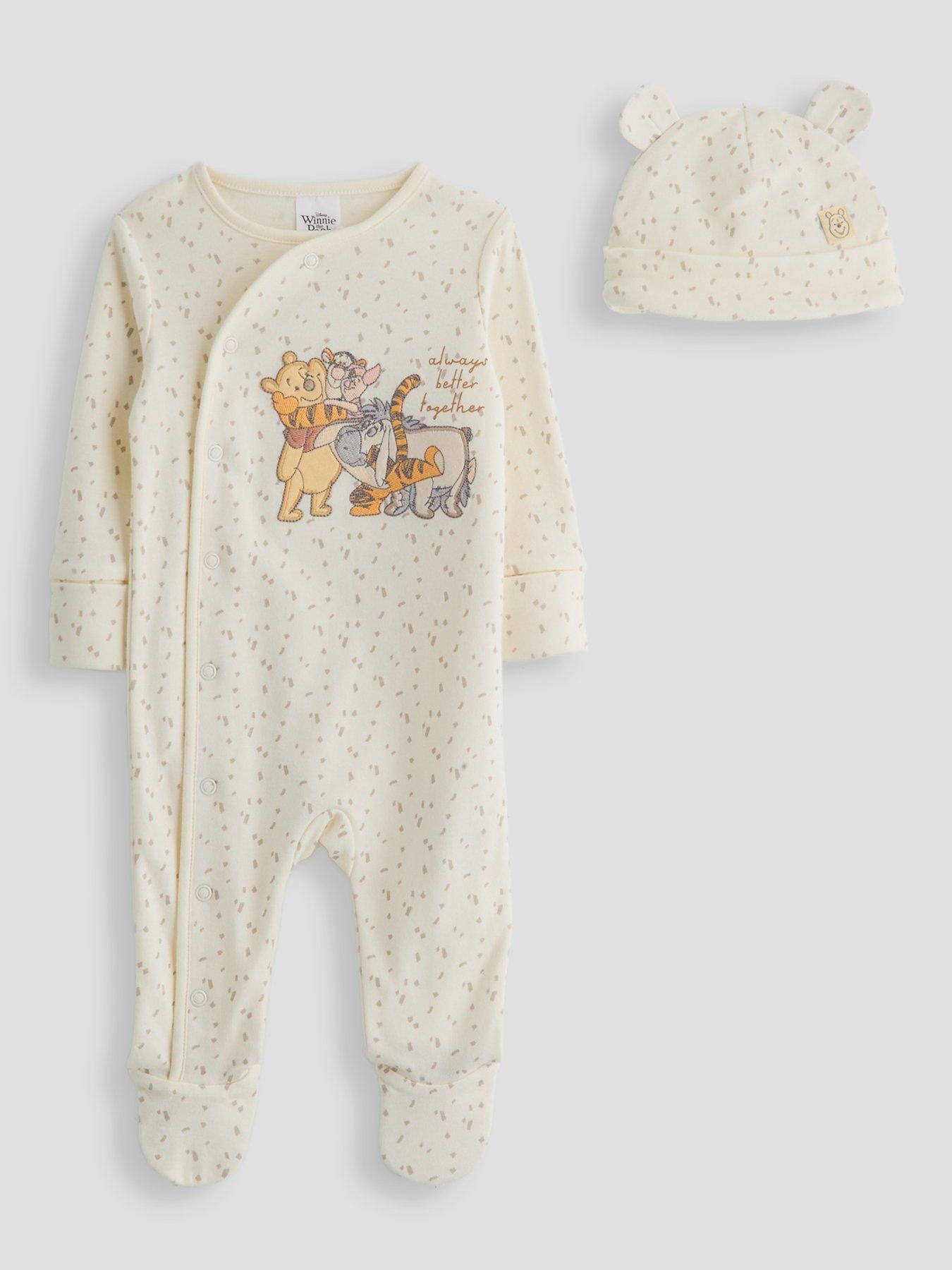 The Very Collection Winnie Pooh Sleepsuit And Hat - Cream