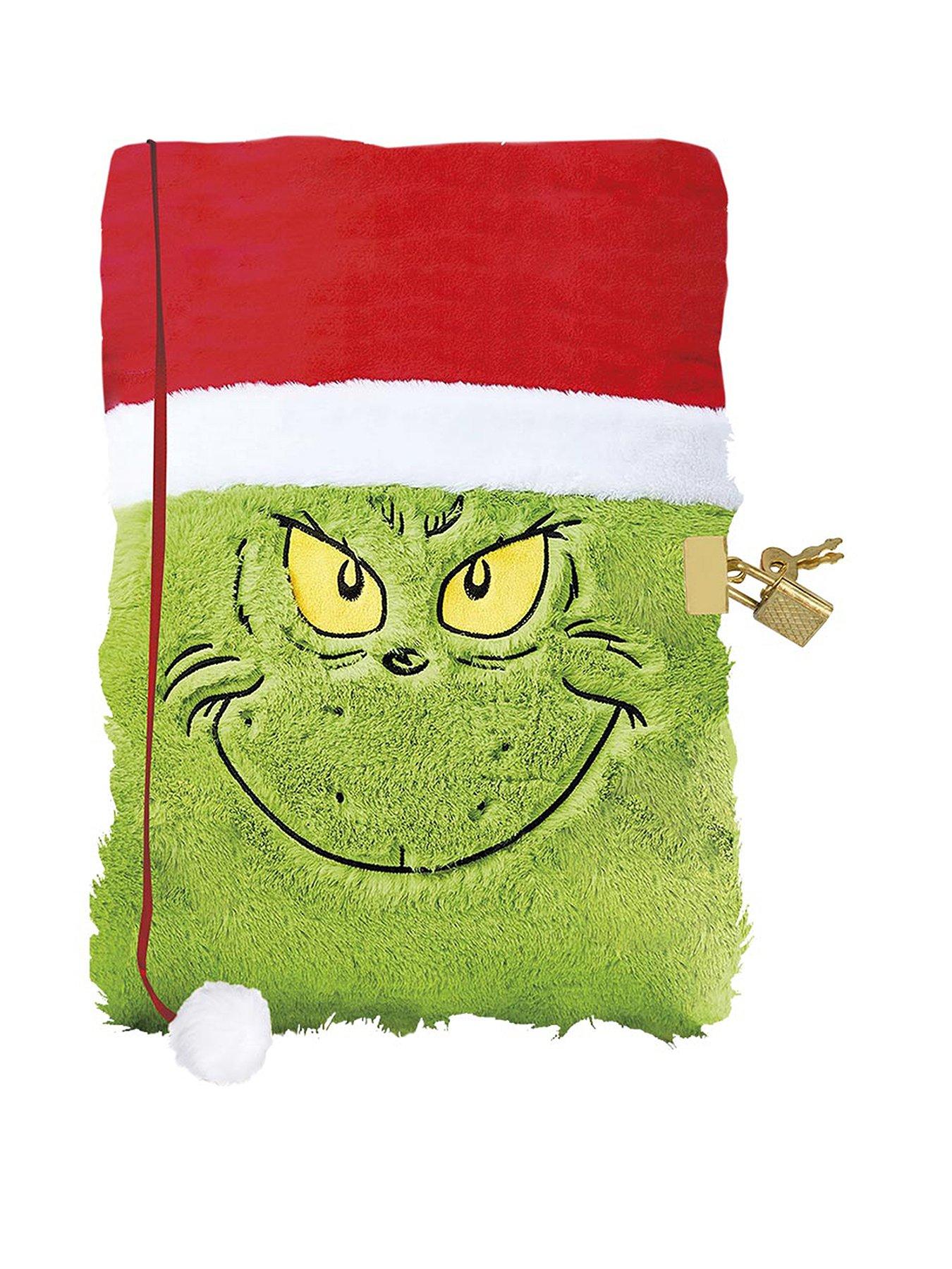 Image 1 of 3 of The Grinch Fluffy A5 Notebook with Lock