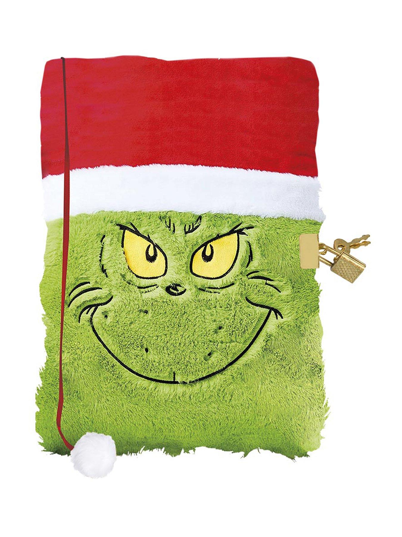 Image 2 of 3 of The Grinch Fluffy A5 Notebook with Lock