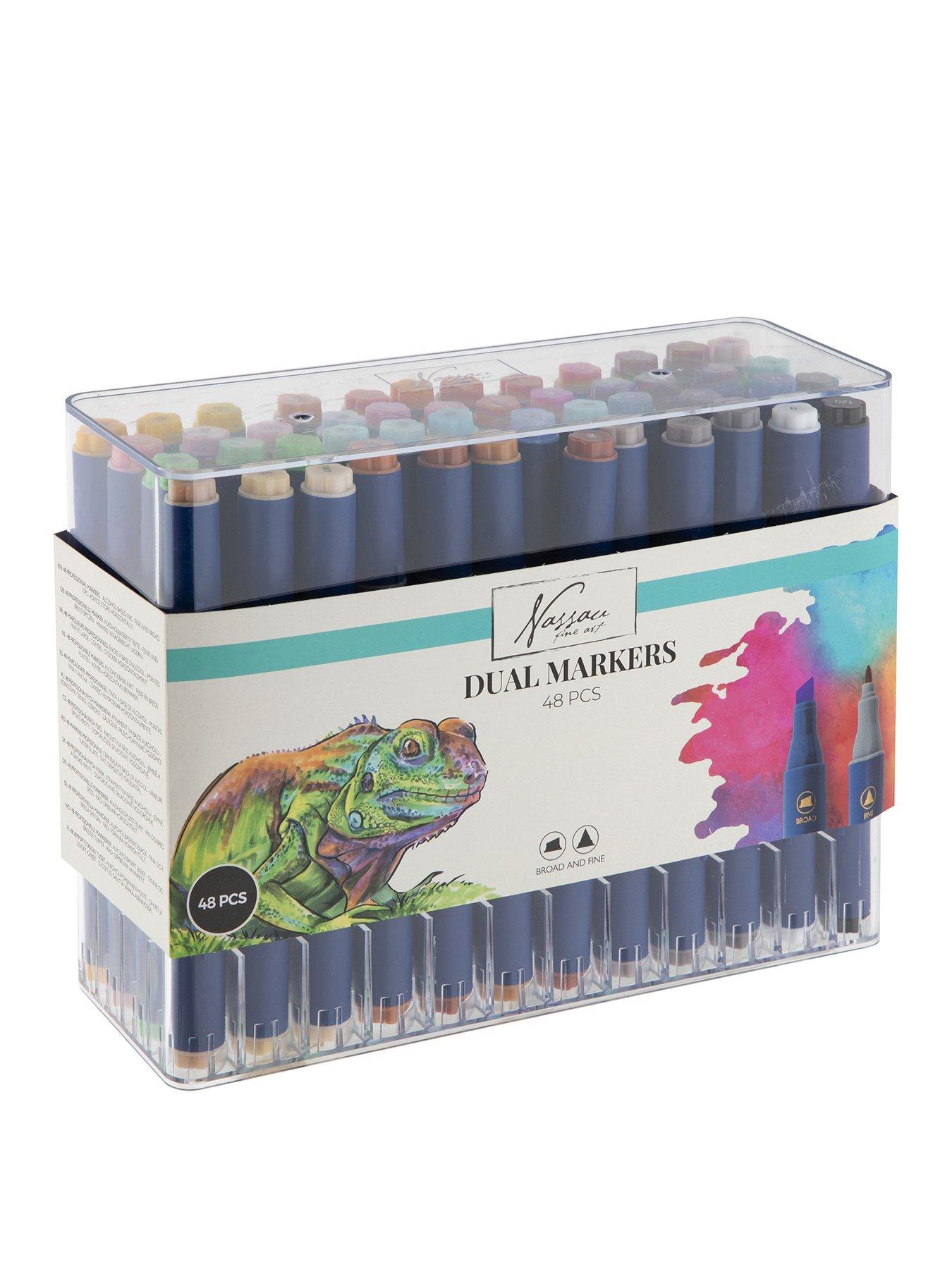 round-dual-markers-48-pcs-in-transparent-box