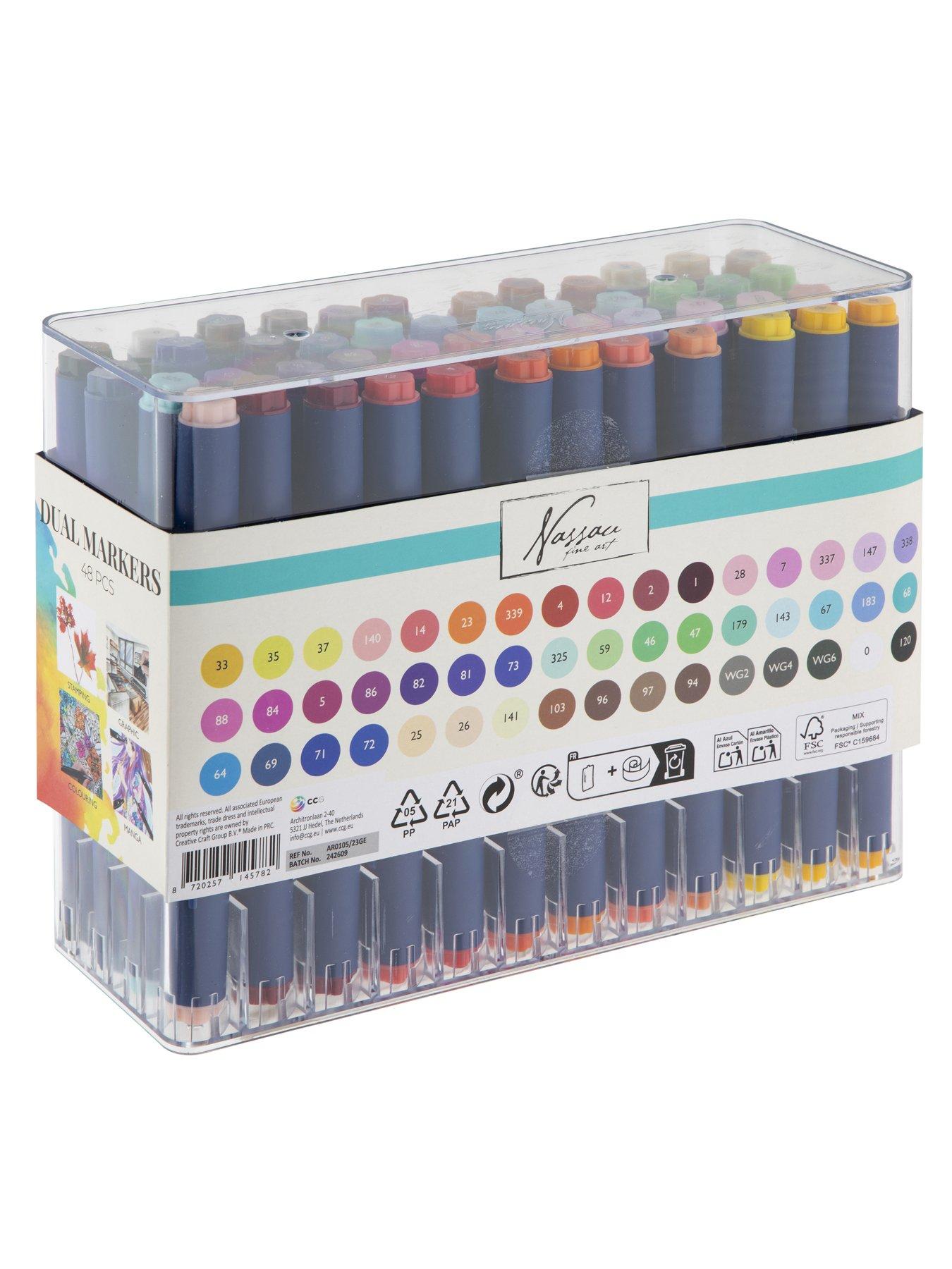 Image 2 of 7 of Round dual markers, 48 pcs in transparent box