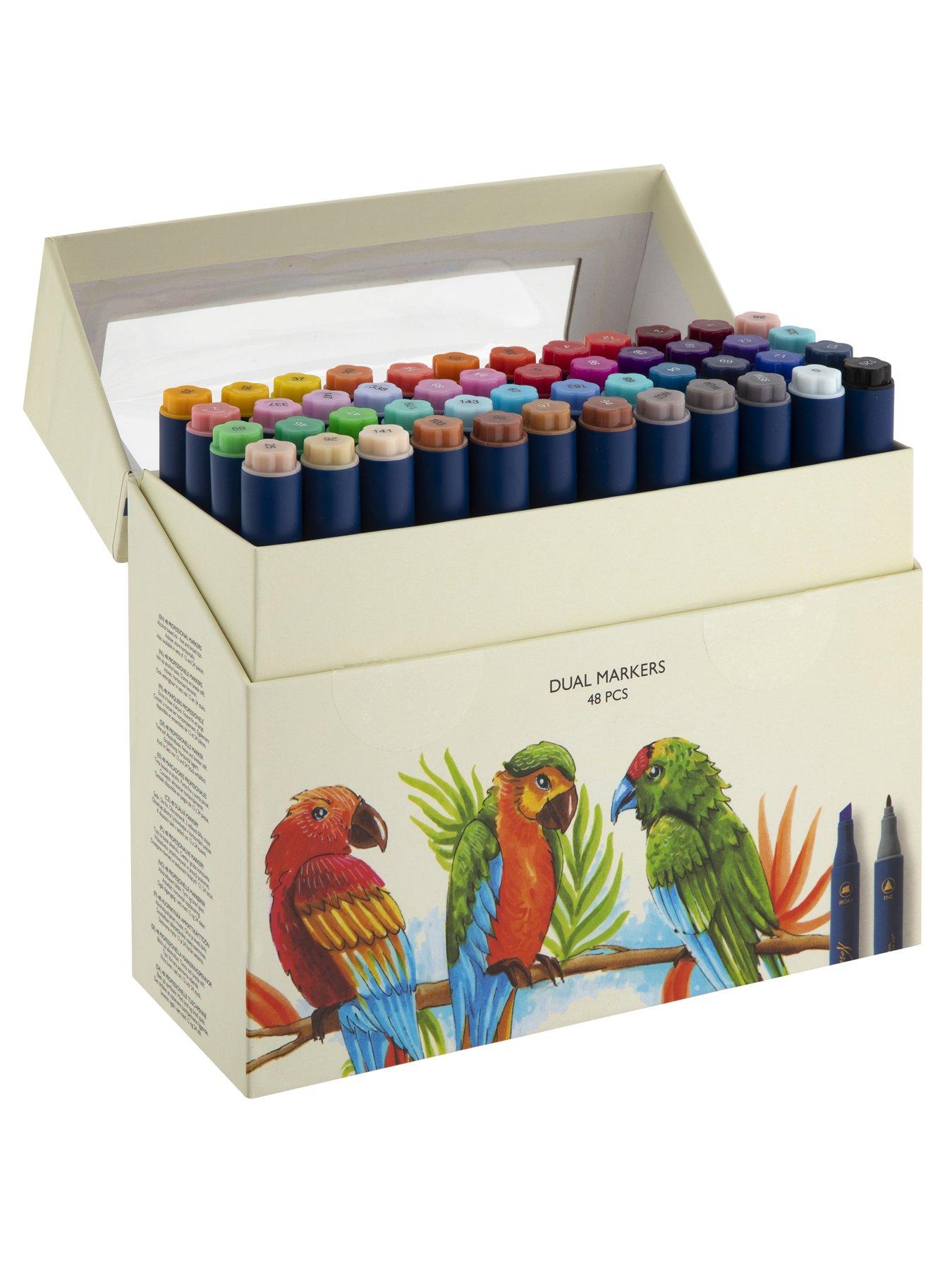 Image 7 of 7 of Round dual markers, 48 pcs in transparent box
