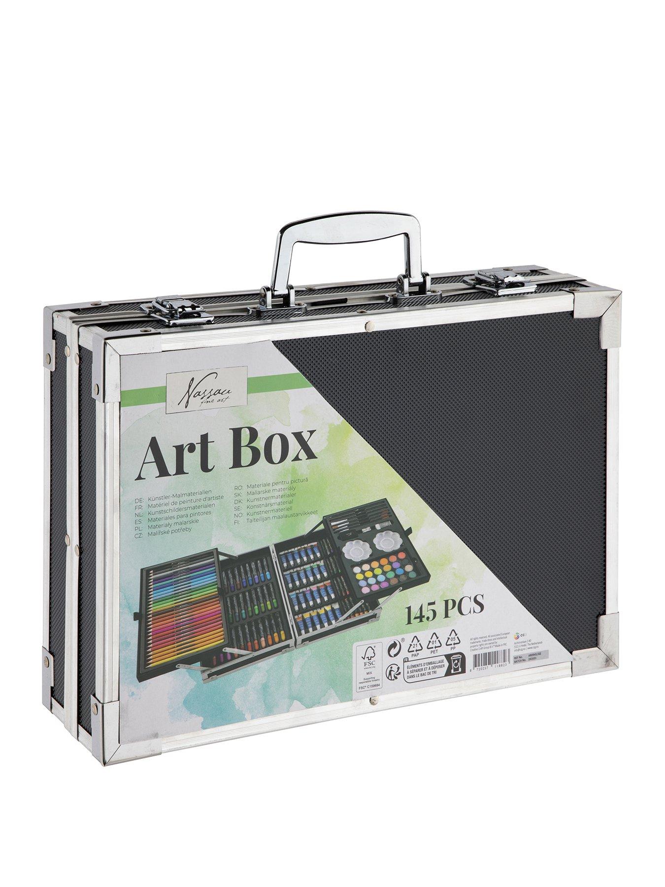 art-set--nbsp145-piecenbspin-anbspmetal-blacknbspcarrying-case-34x23cm