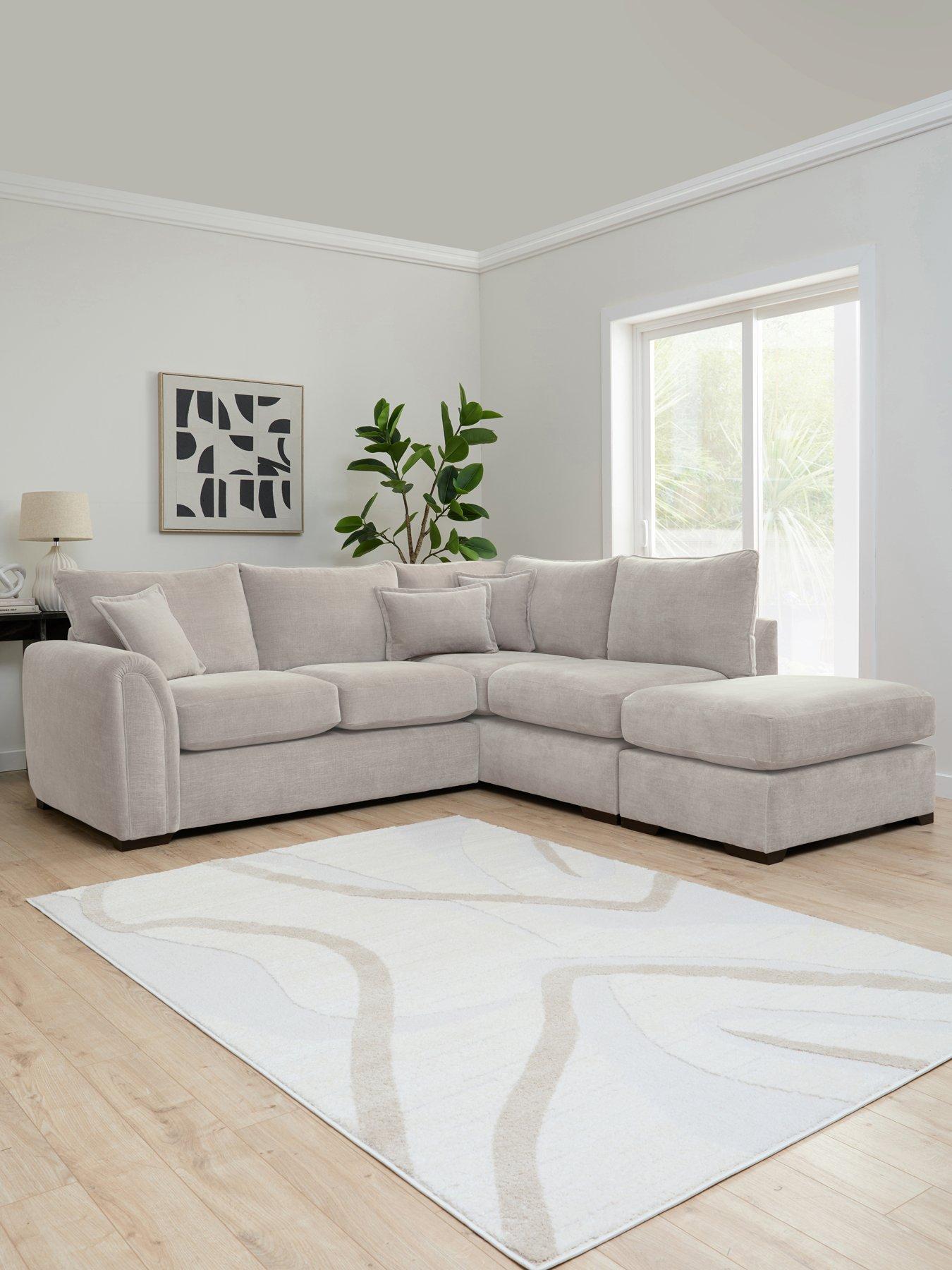 Very Home Carmen Right Hand Chaise With Footstool