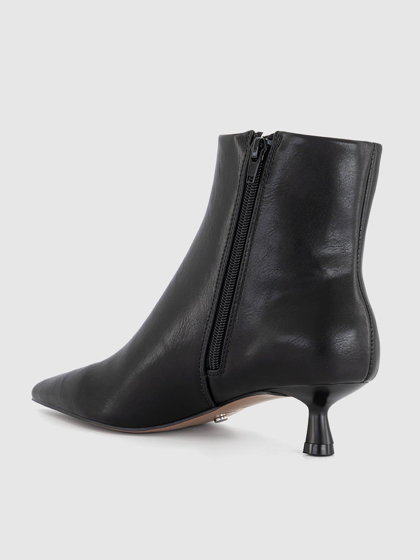 Image 4 of 4 of OFFICE Alessia Kitten Heel Boots - Black