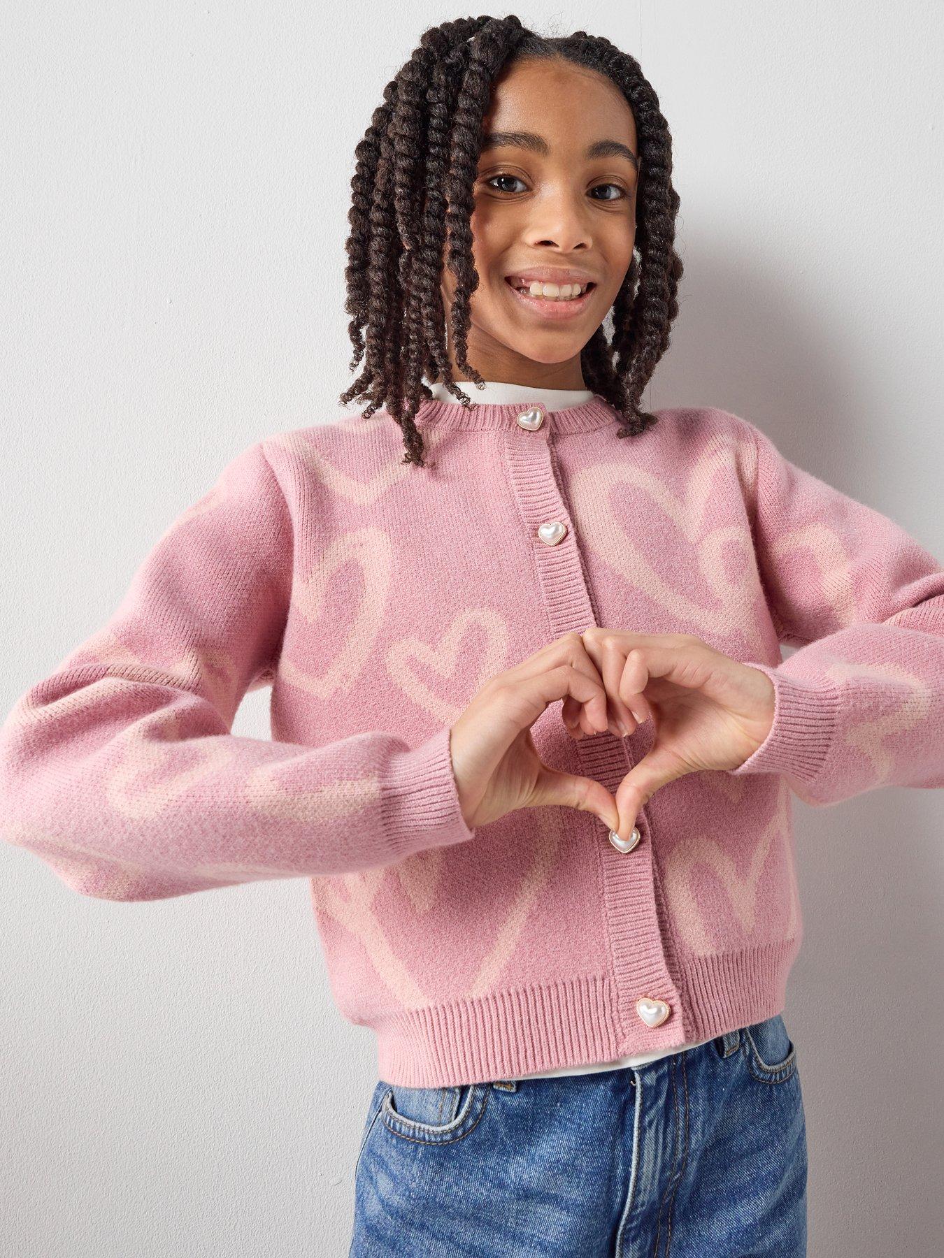 Image 6 of 7 of The Very Collection Girls Heart Cardigan