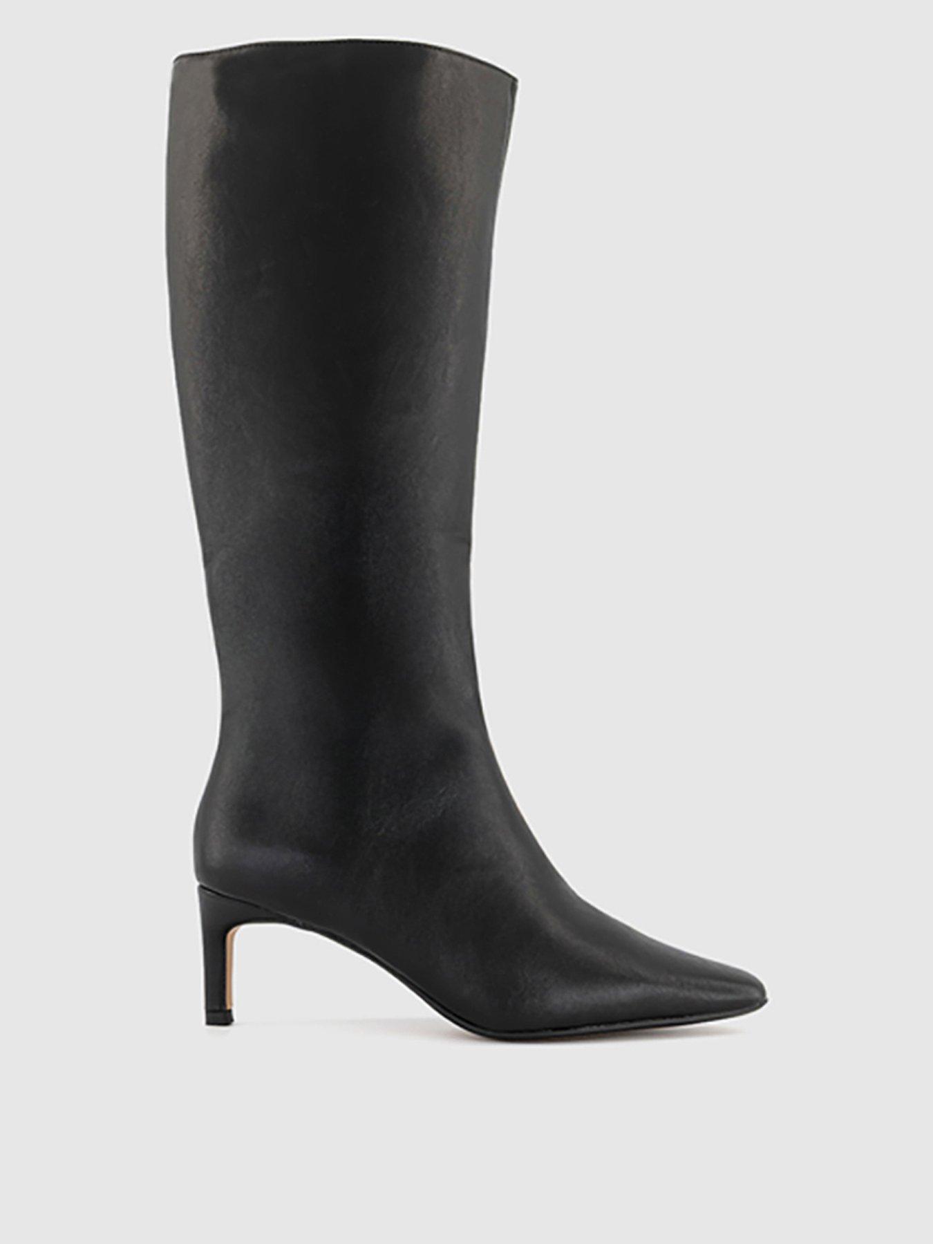 office-karina-kitten-heel-knee-boot-blackfront