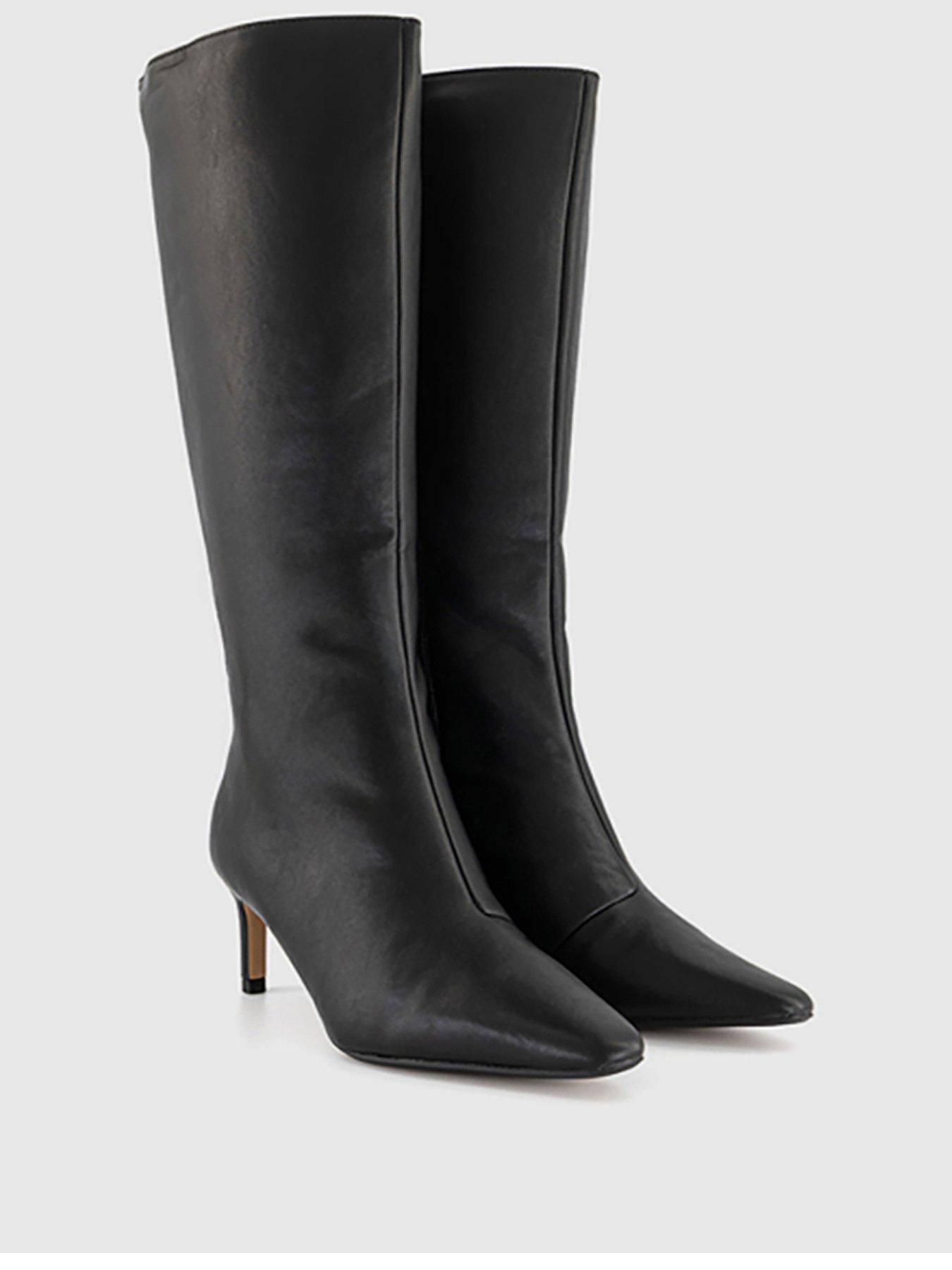 office-karina-kitten-heel-knee-boot-blackstillFront