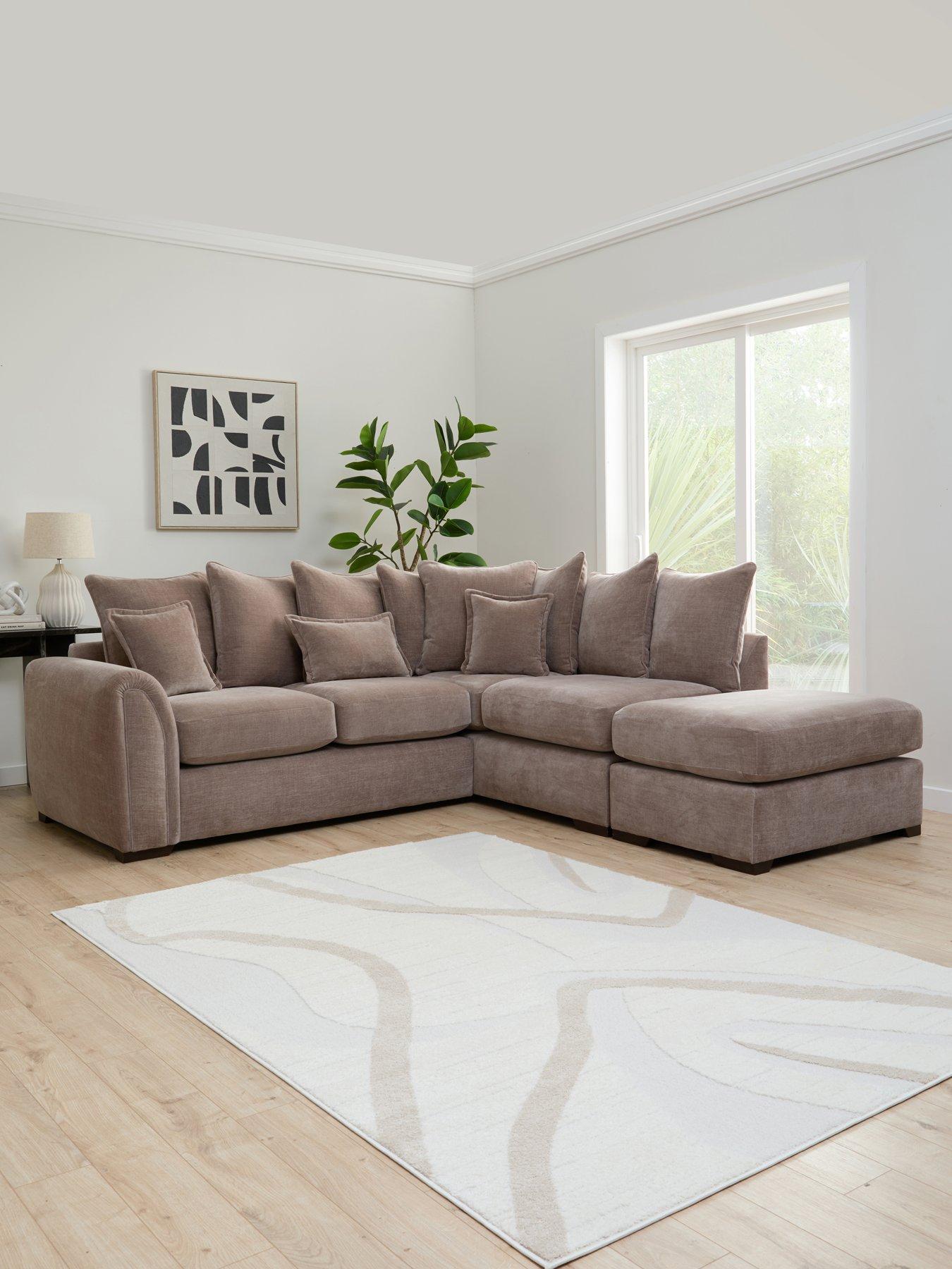 Image 1 of 7 of Very Home Carmen Right Hand Scatter Back Corner Chaise With Footstool