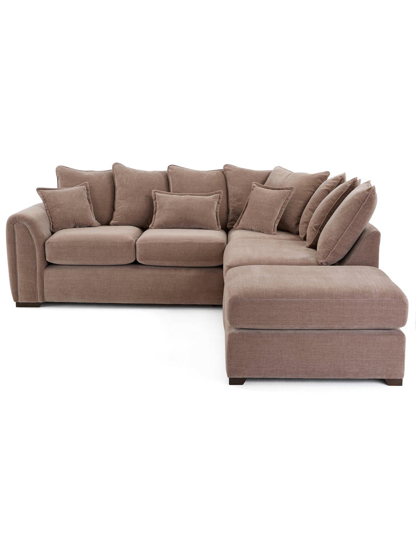 Image 3 of 7 of Very Home Carmen Right Hand Scatter Back Corner Chaise With Footstool