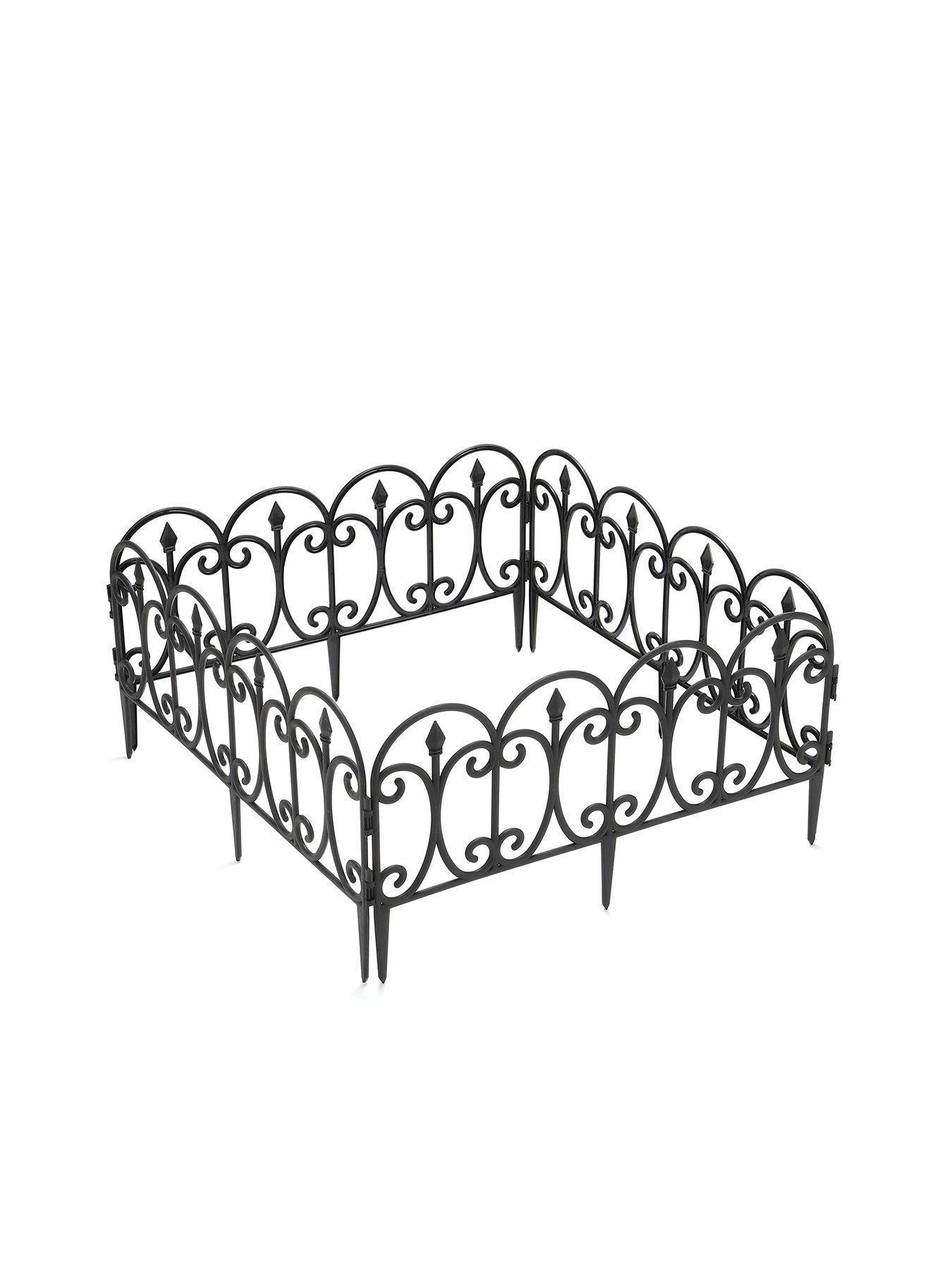 Image 3 of 4 of Living and Home 6Pcs Garden Picket Fence Black