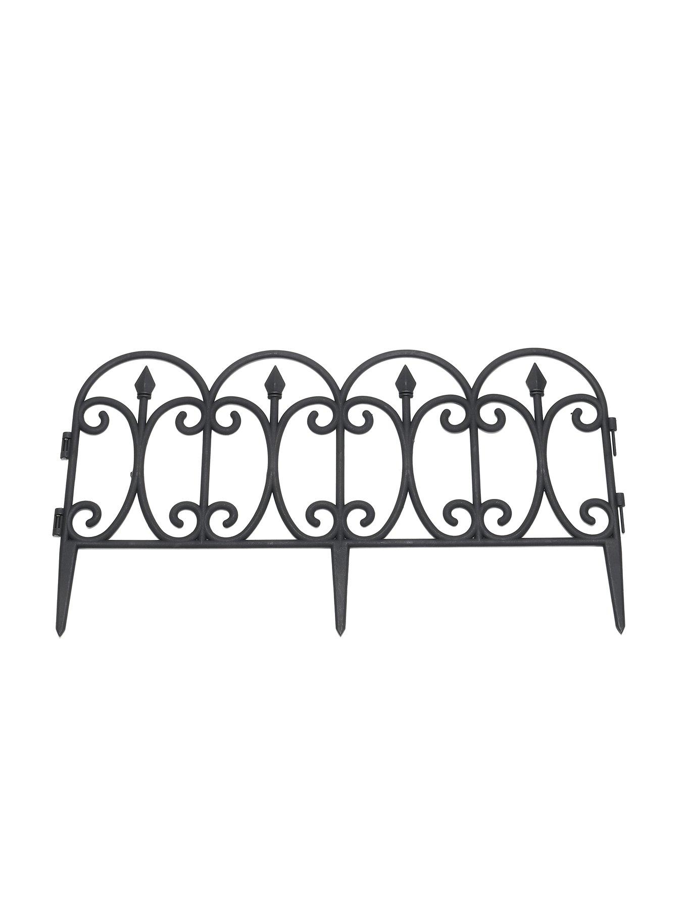 Image 4 of 4 of Living and Home 6Pcs Garden Picket Fence Black