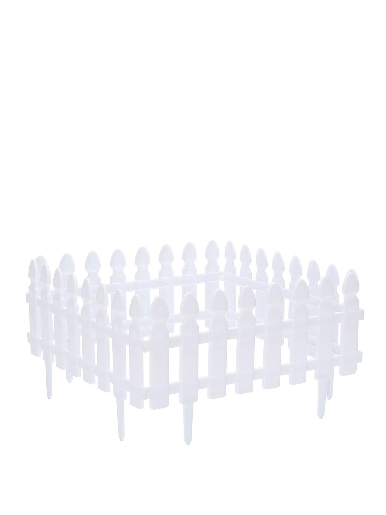 Image 2 of 7 of Living and Home 4Pcs Garden Picket Fence White