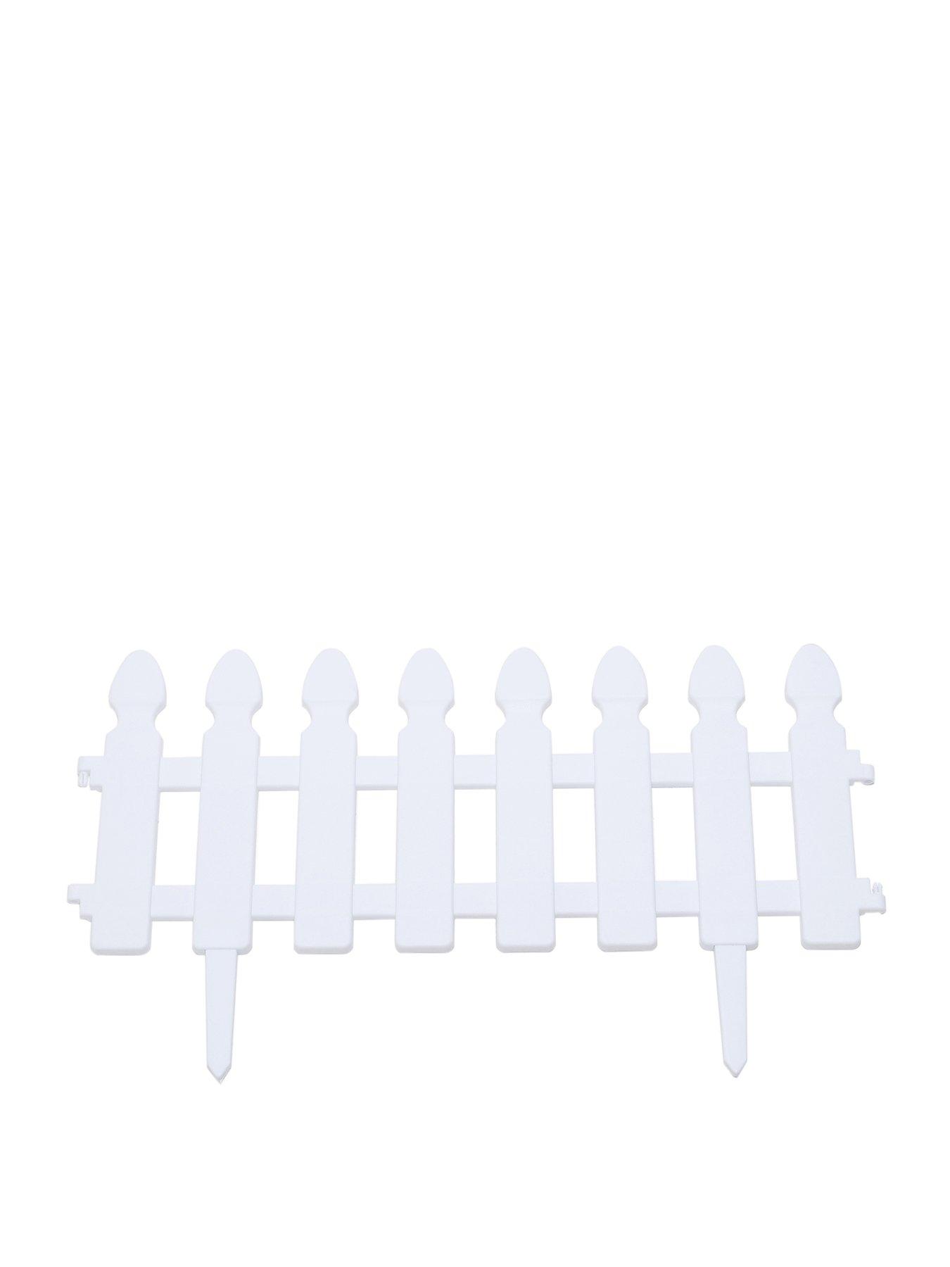 Image 3 of 7 of Living and Home 4Pcs Garden Picket Fence White