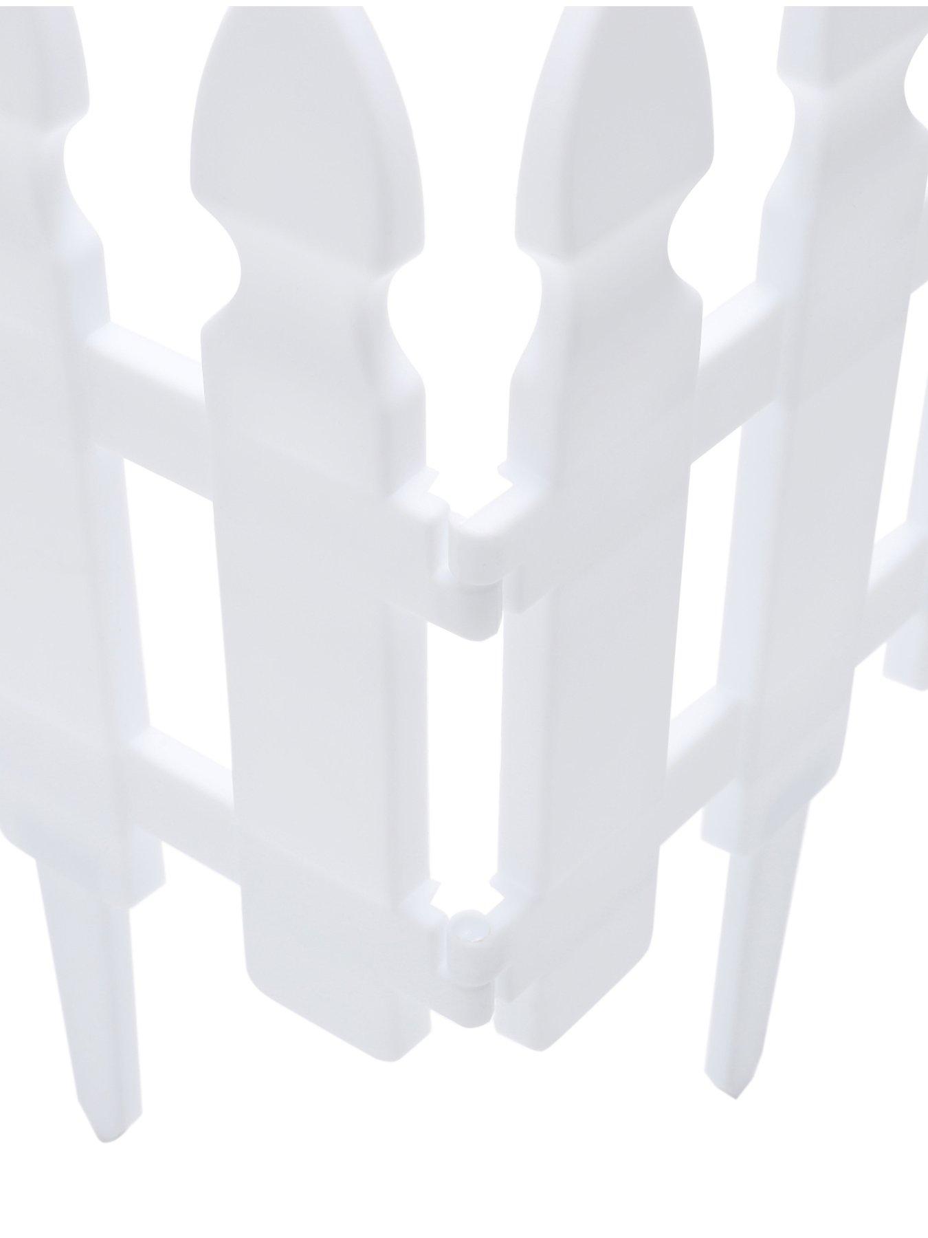 Image 5 of 7 of Living and Home 4Pcs Garden Picket Fence White