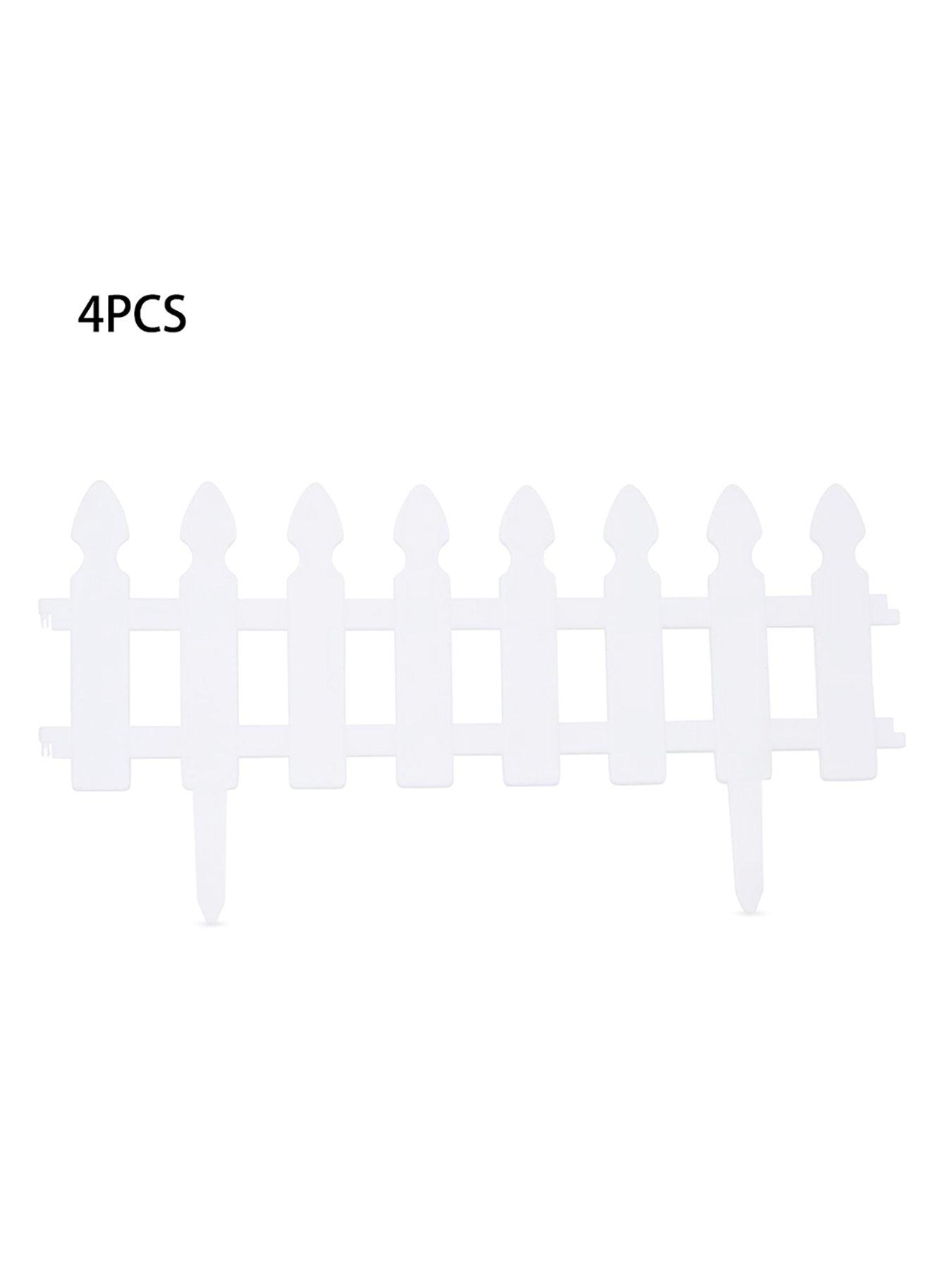 Image 6 of 7 of Living and Home 4Pcs Garden Picket Fence White