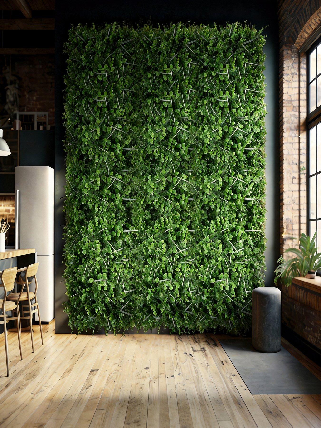 Living And Home Simulation Green Grass Eucalyptus Indoor Outdoor Hedge Wall Panels Artificial Plant Wall Backdrop Decor 40 X 60Cm in One Colour