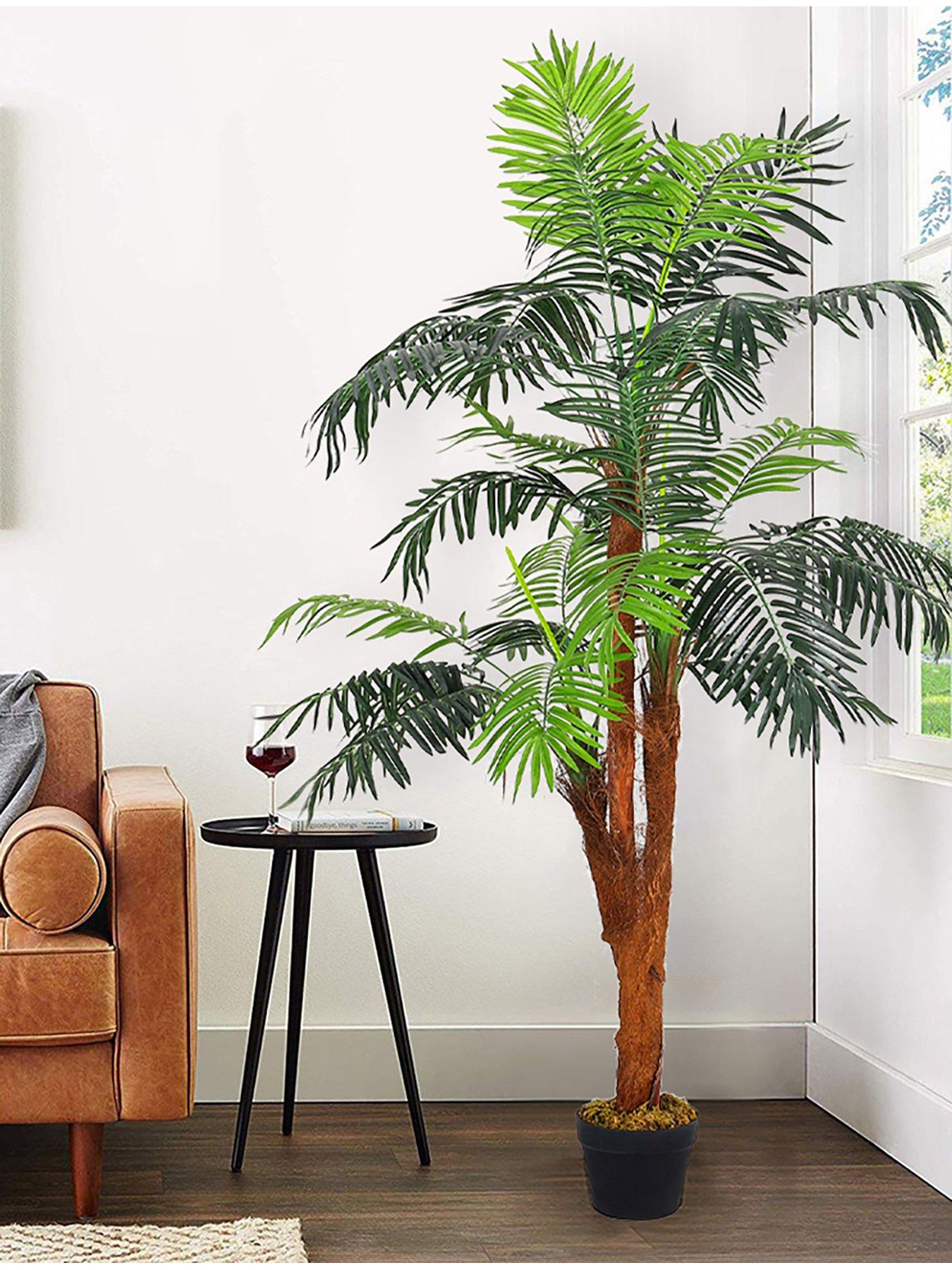 Living and Home 150 cm Artificial Palm Tree Indoor Outdoor in Black Pot