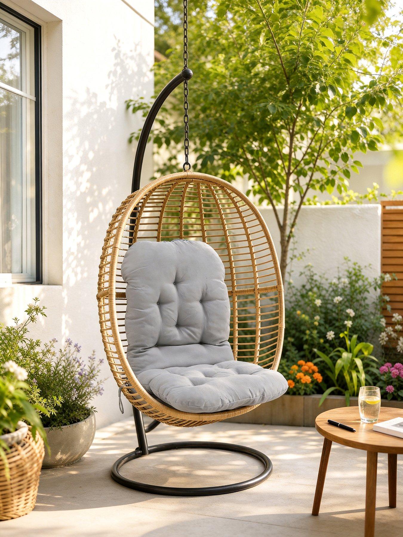 Living and Home Garden Seat Pad Light Grey L 120 cm x W 60 cm