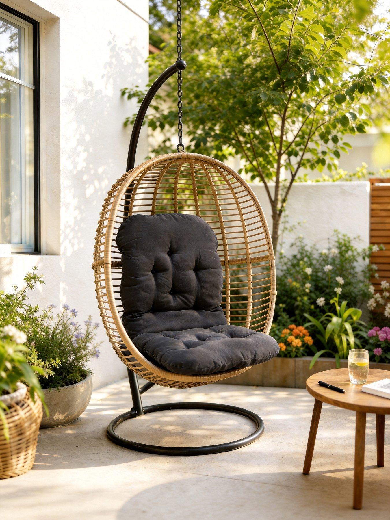 Living And Home Garden Seat Pad Dark Grey L 120 Cm X W 60 Cm in One Colour