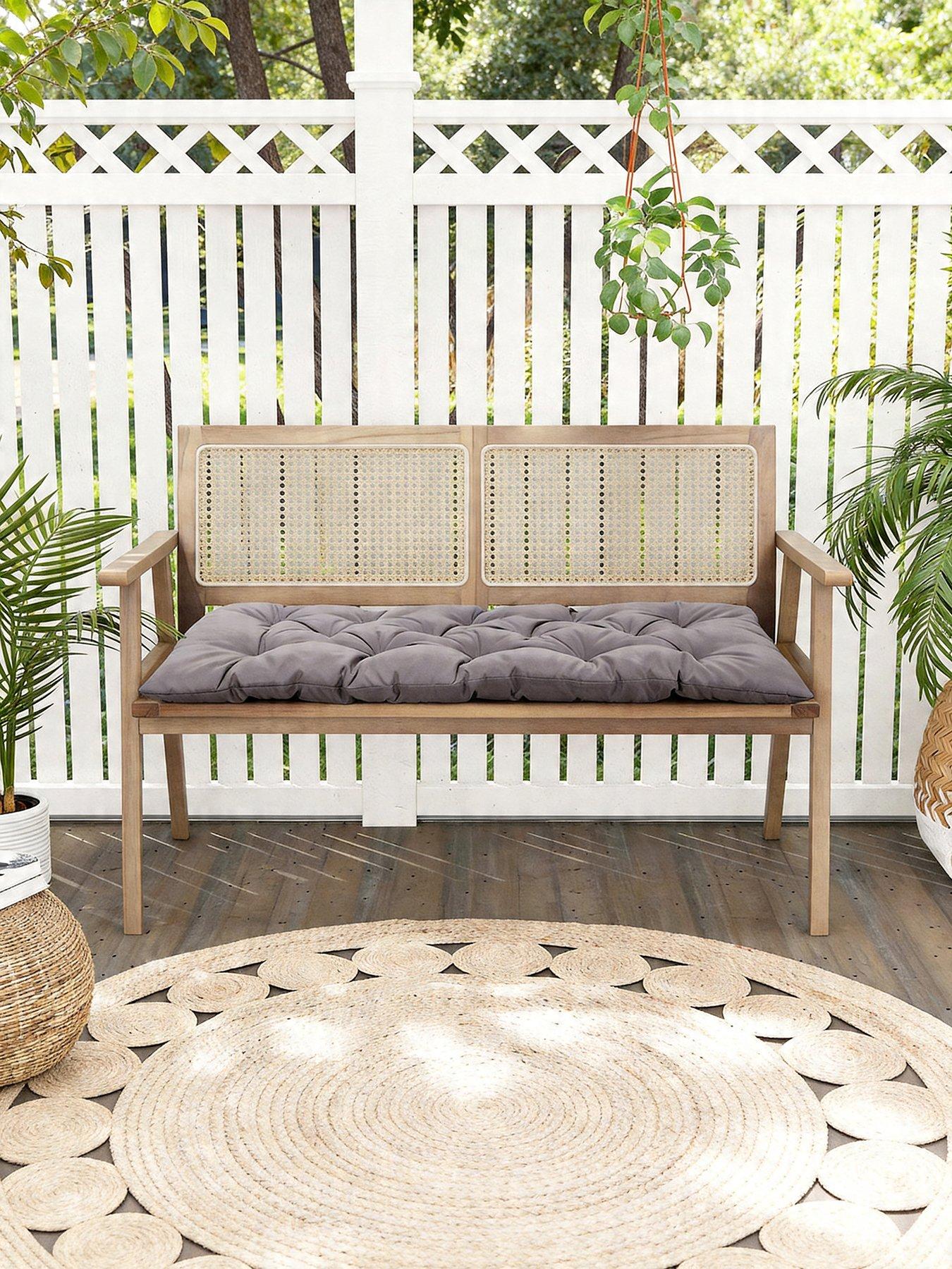 Image 4 of 7 of Living and Home Garden Seat Pad Dark Grey L 120cm x W 50cm