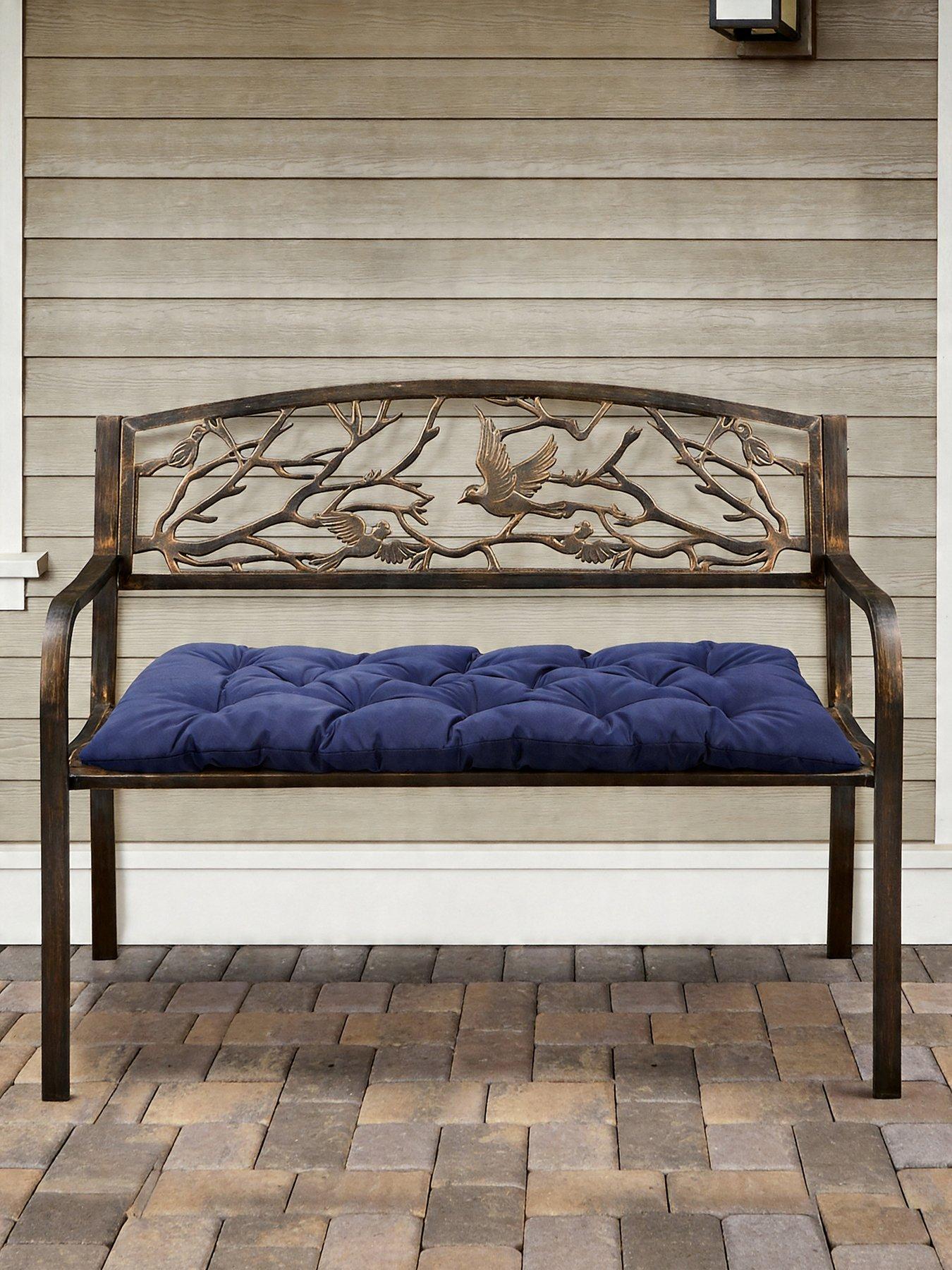 Image 4 of 6 of Living and Home Garden Seat Pad Navy Black L 120cm x W 50cm