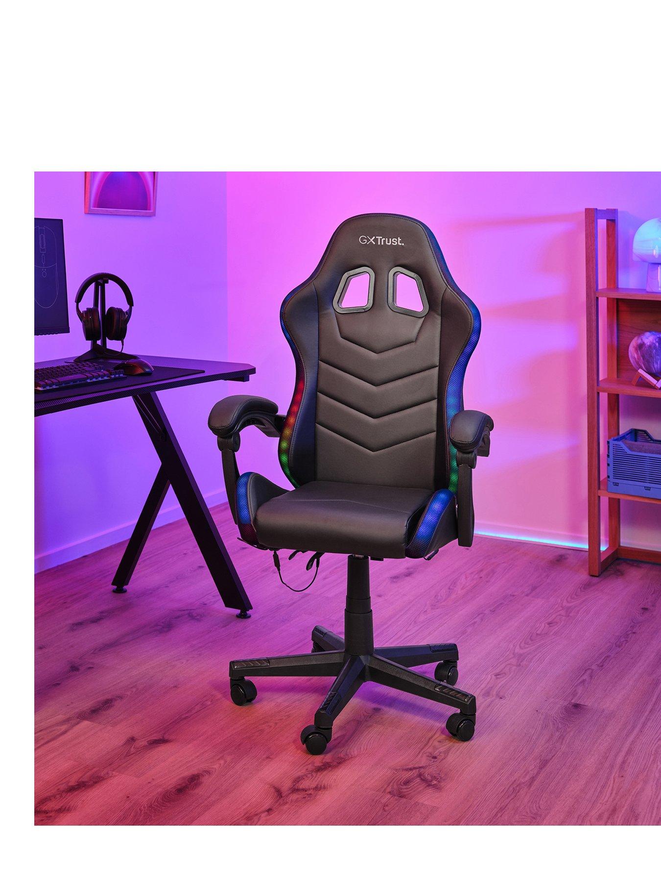Trust GXT 704 Roniq Comfortable, Adjustable Gaming Chair with RGB lighting - Black