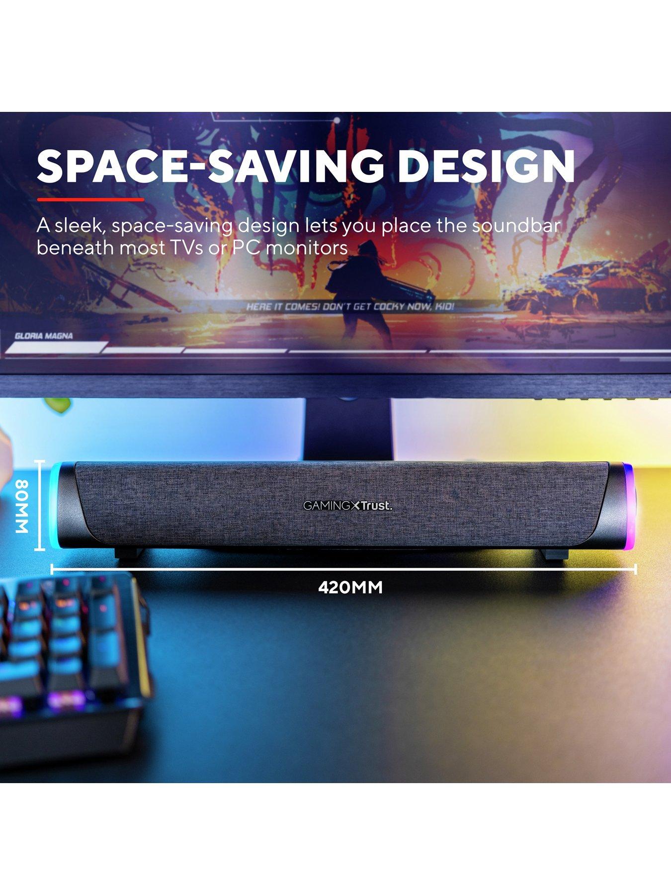 Image 3 of 7 of Trust GXT620 Axon RGB Illuminated Soundbar, PC Speaker for Computer, Laptop, Smartphone, Tablet, TV