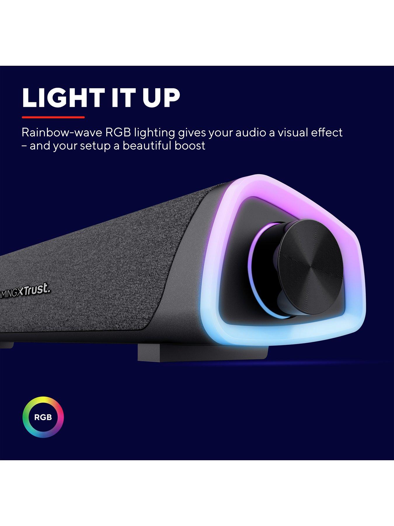 Image 4 of 7 of Trust GXT620 Axon RGB Illuminated Soundbar, PC Speaker for Computer, Laptop, Smartphone, Tablet, TV