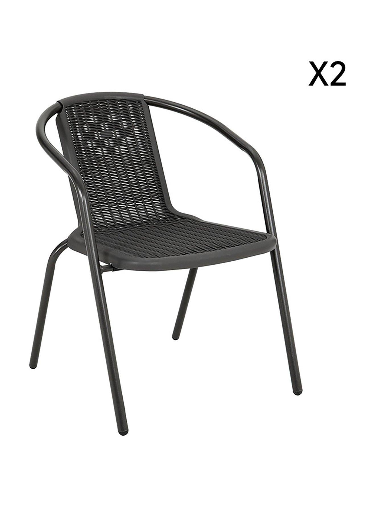 living-and-home-2-pcs-stacking-garden-chair-blackstillFront