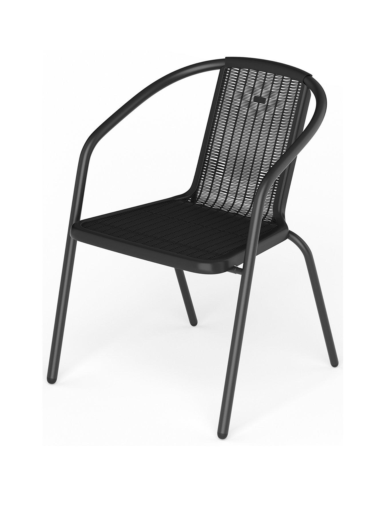 living-and-home-2-pcs-stacking-garden-chair-blackback