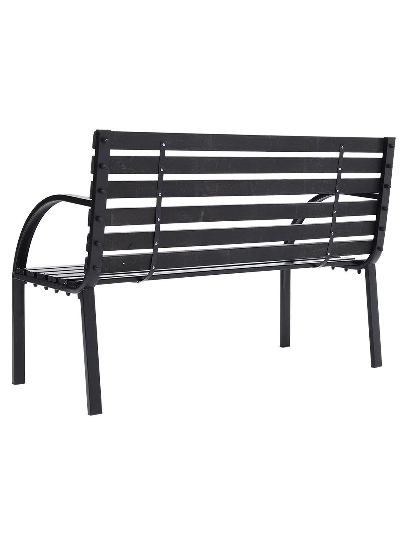 Image 5 of 7 of Living and Home 2 Seater Rustproof Garden Bench Black