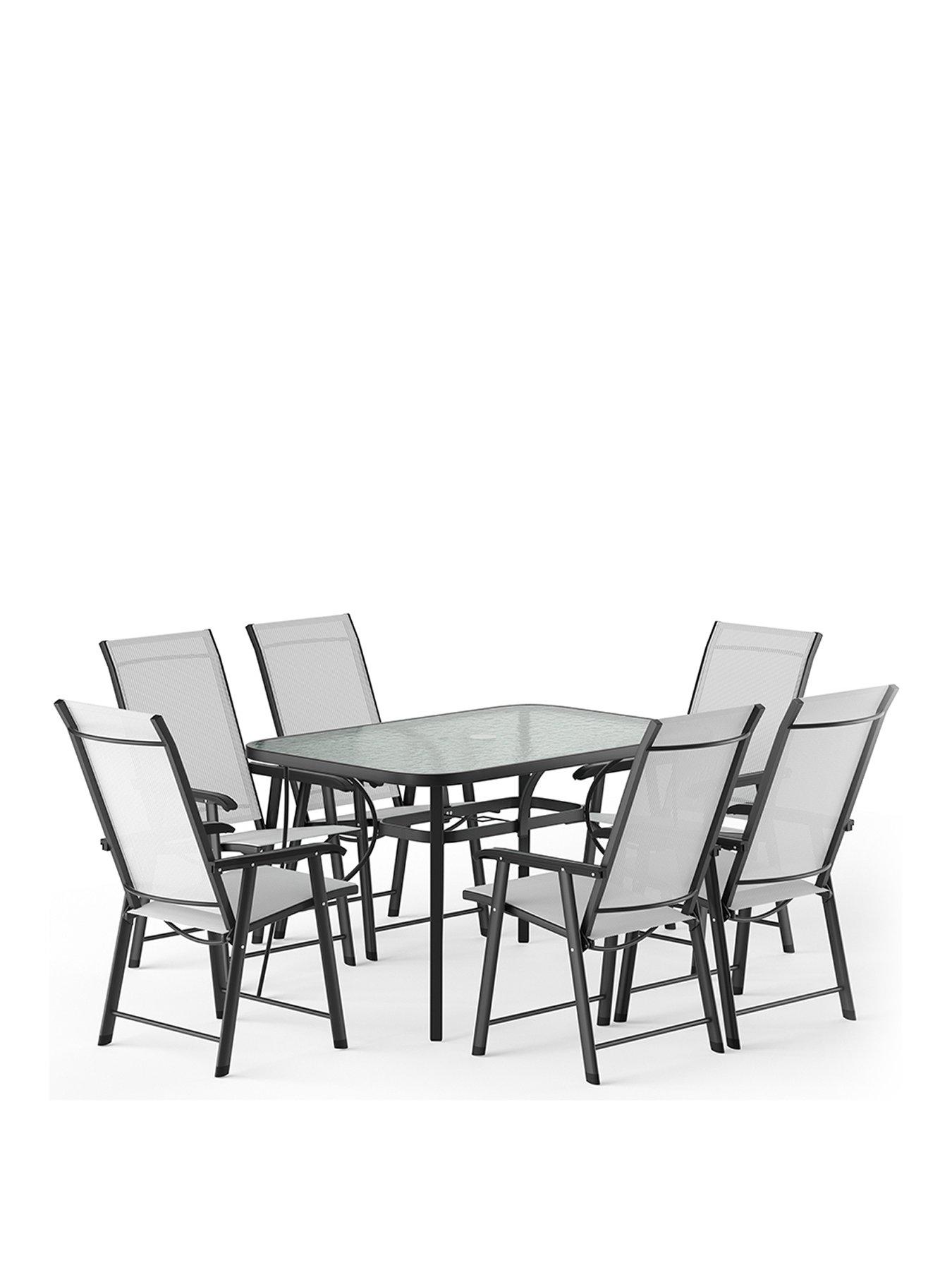 Image 3 of 7 of Living and Home Rectangular Garden Table with Parasol Hole L 120cm