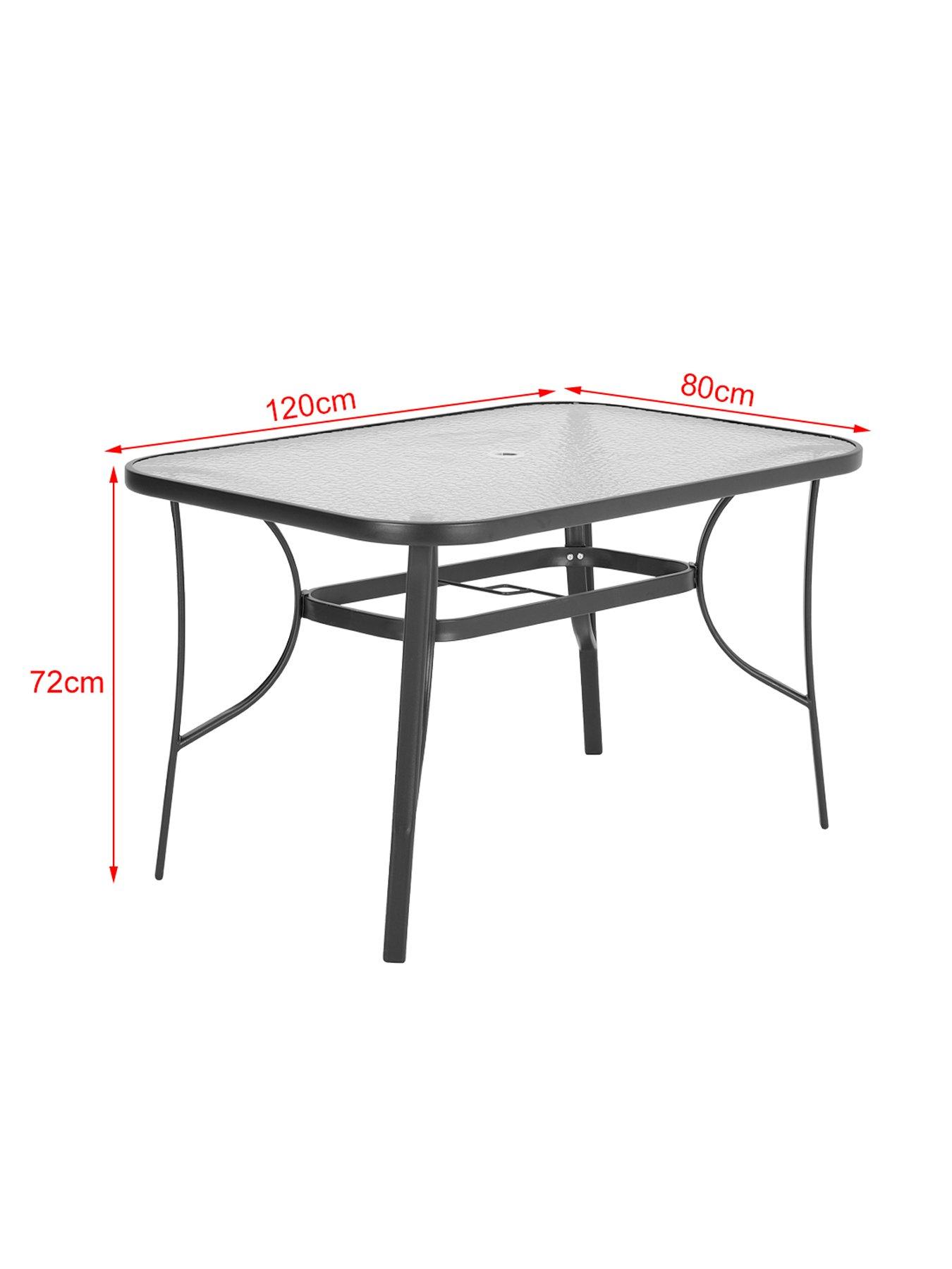 Image 7 of 7 of Living and Home Rectangular Garden Table with Parasol Hole L 120cm