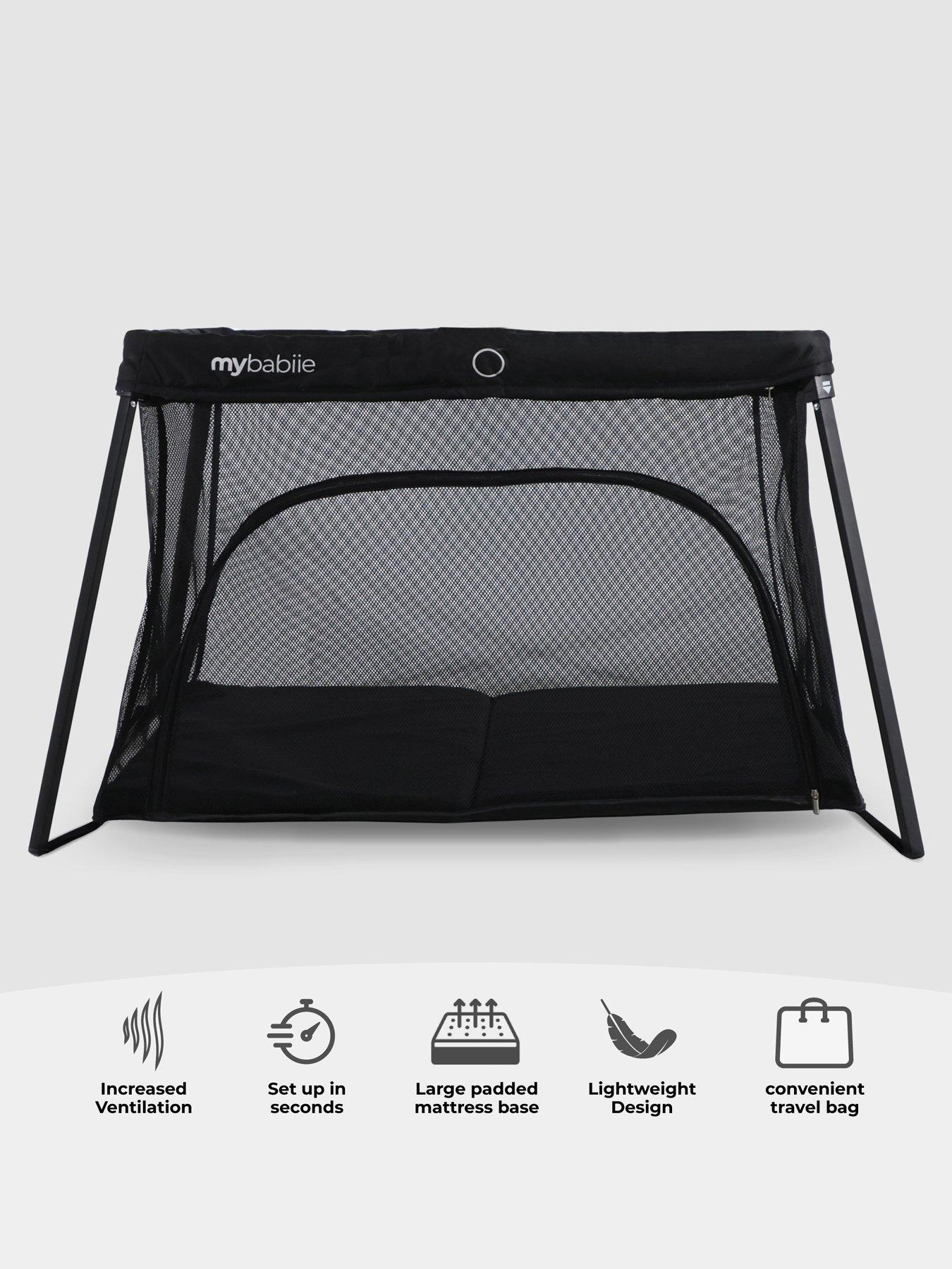 Image 3 of 8 of My Babiie My Babiie MBTC2 Air-Light 2-in-1 Travel Cot - Black