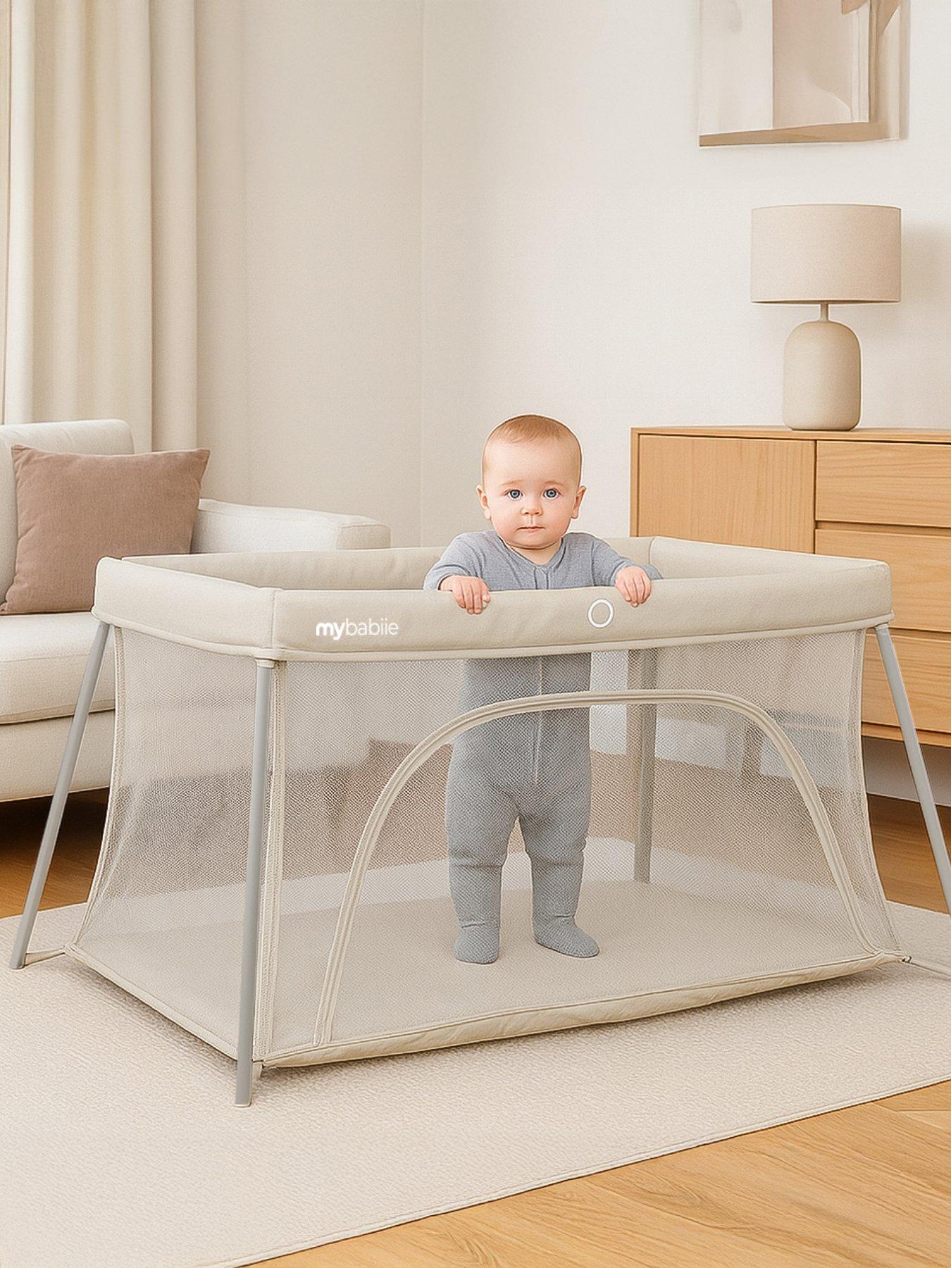 Image 1 of 8 of My Babiie My Babiie MBTC2 Air-Light 2-in-1 Travel Cot - Ivory