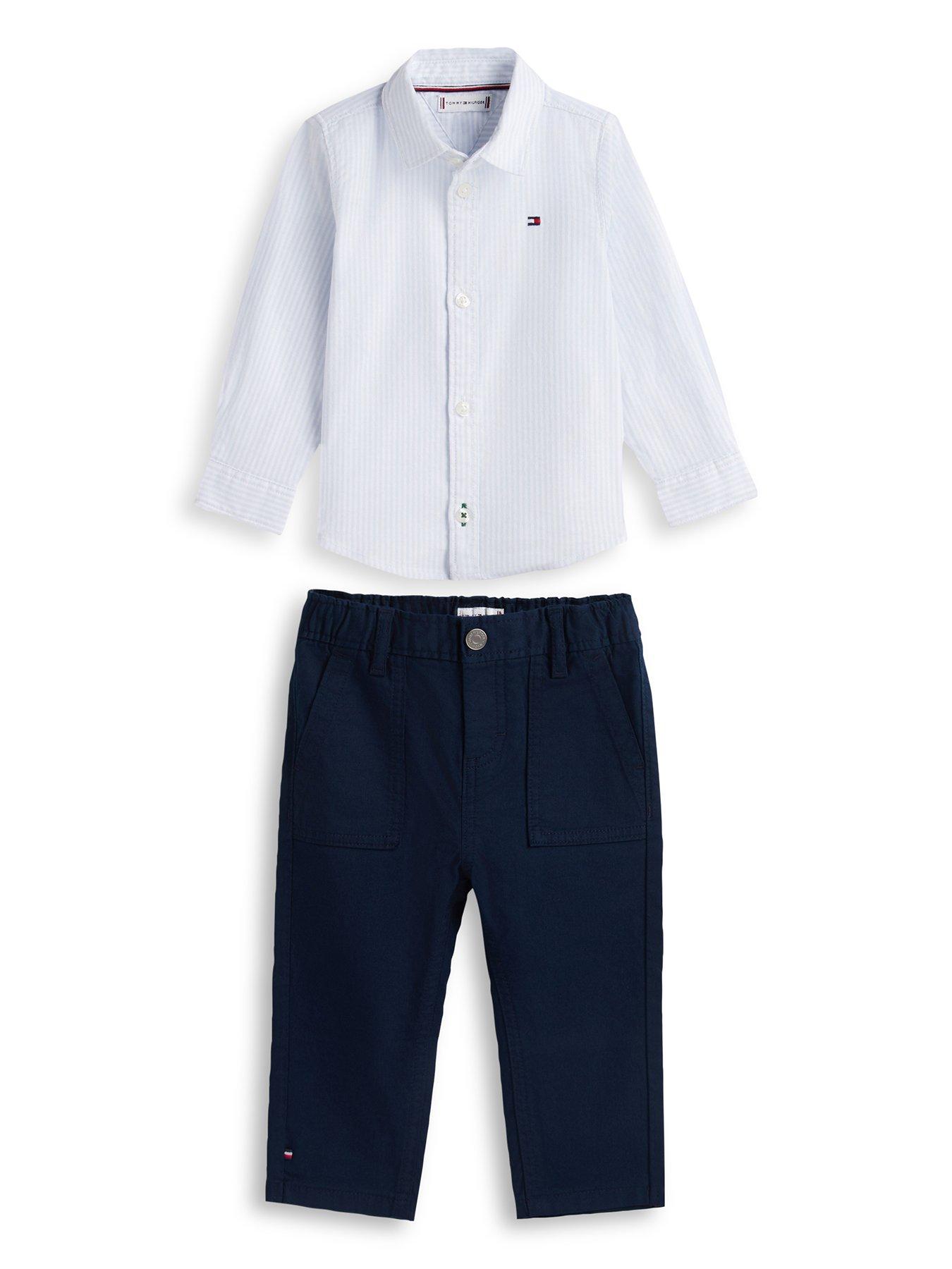 Tommy Hilfiger Baby Boys Ithaca Shirt and Trouser Gift Set - Navy