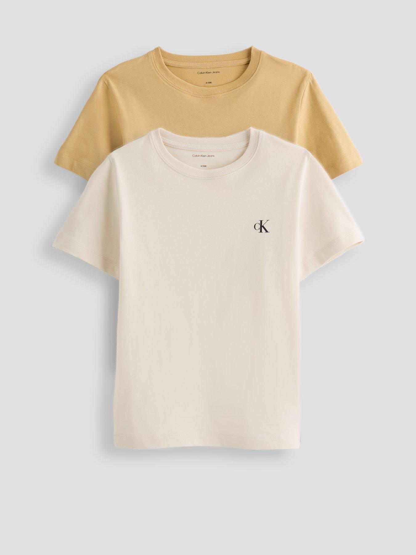 Image 1 of 7 of Calvin Klein Jeans Boys 2 Pack Monogram Short Sleeve T-Shirts - Multi