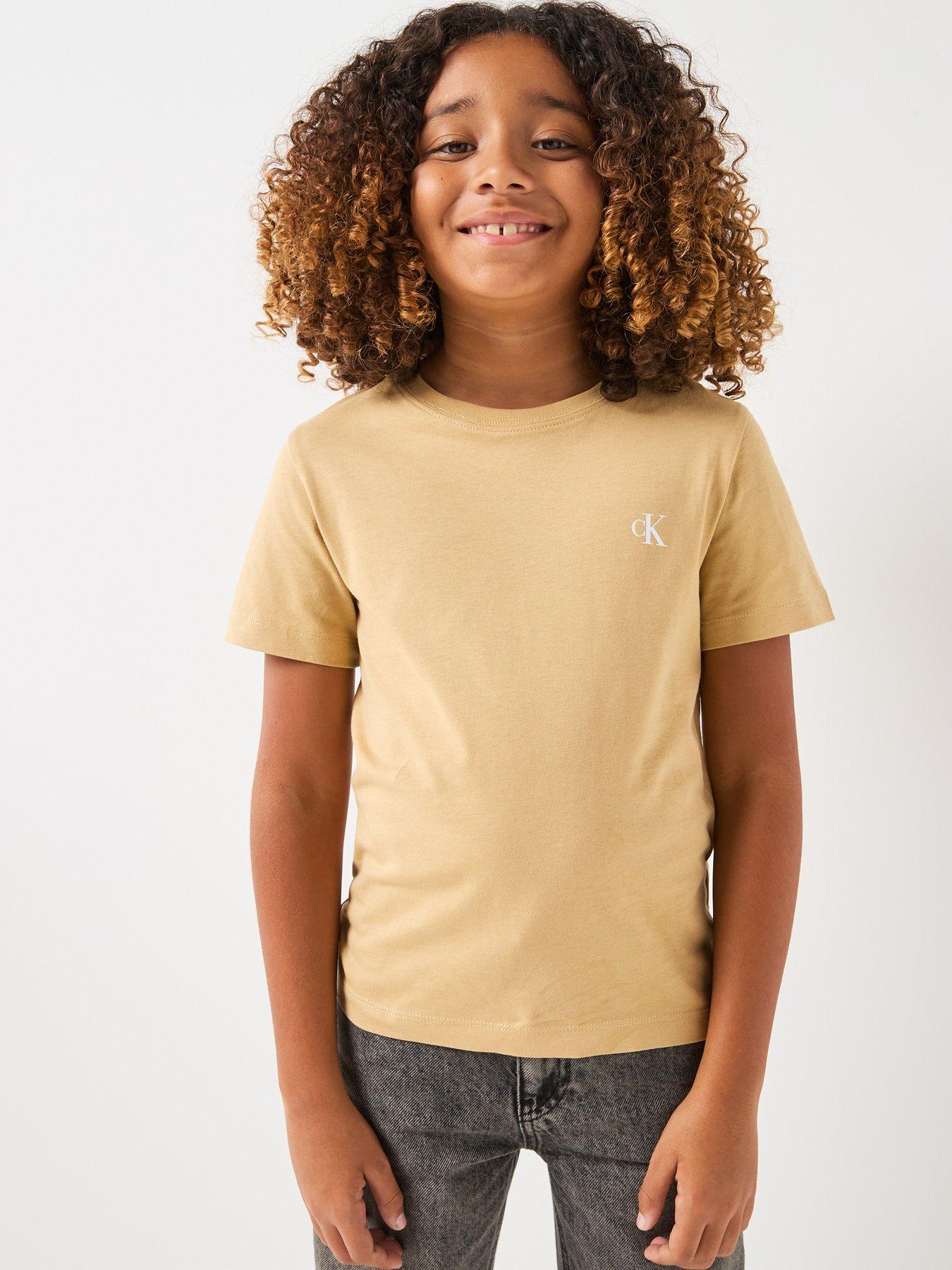 Image 2 of 7 of Calvin Klein Jeans Boys 2 Pack Monogram Short Sleeve T-Shirts - Multi