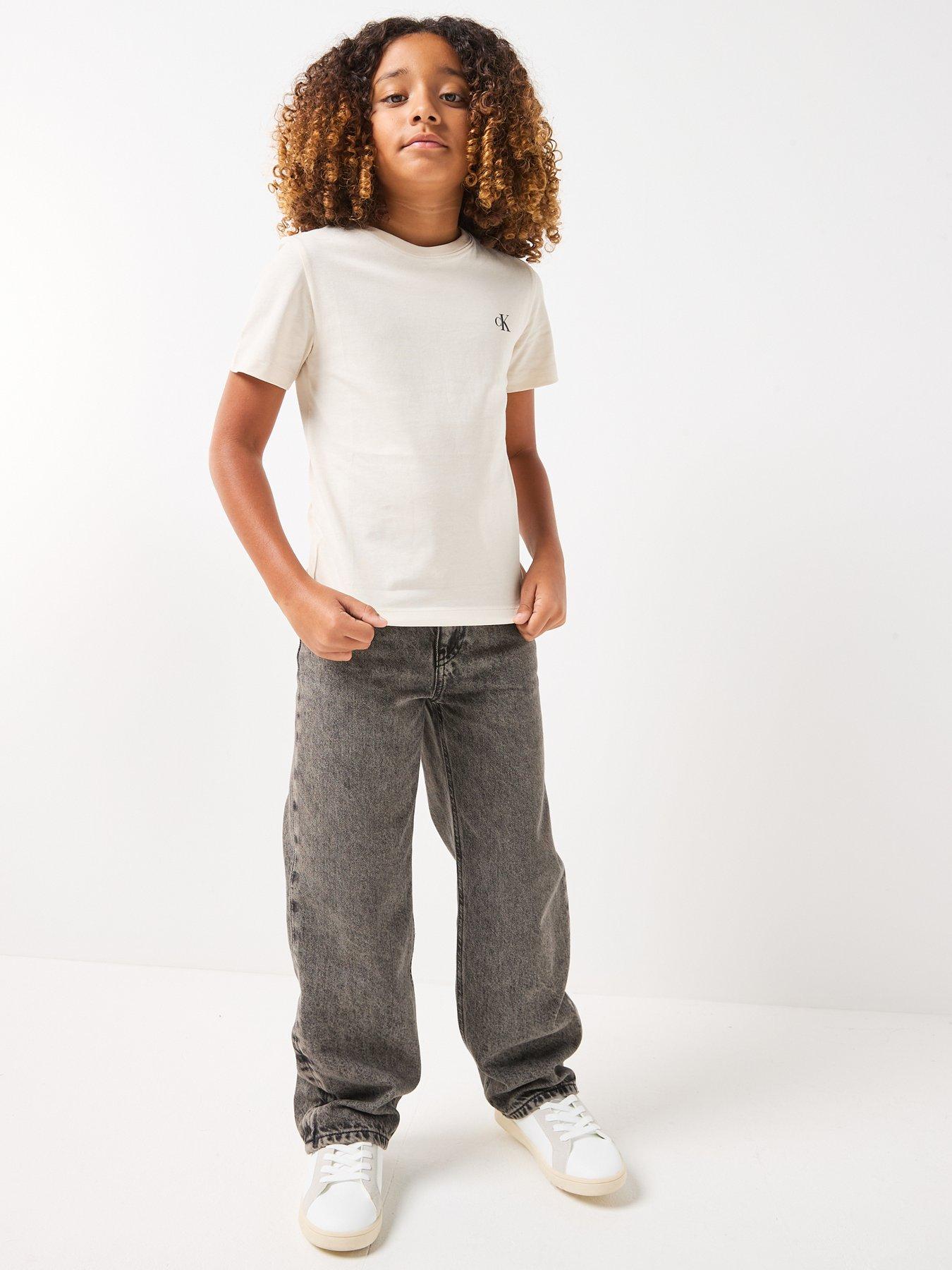 Image 6 of 7 of Calvin Klein Jeans Boys 2 Pack Monogram Short Sleeve T-Shirts - Multi