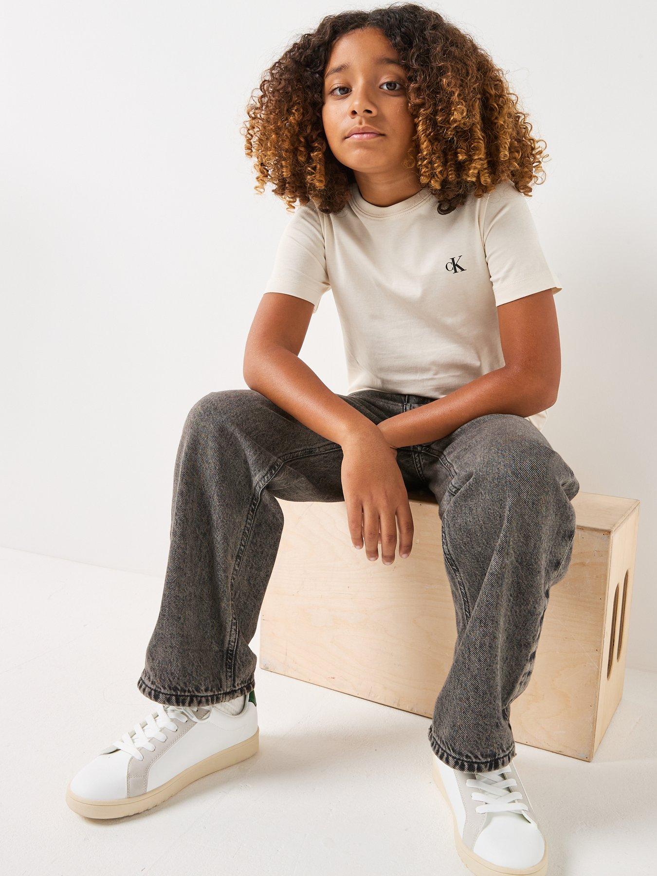 Image 7 of 7 of Calvin Klein Jeans Boys 2 Pack Monogram Short Sleeve T-Shirts - Multi