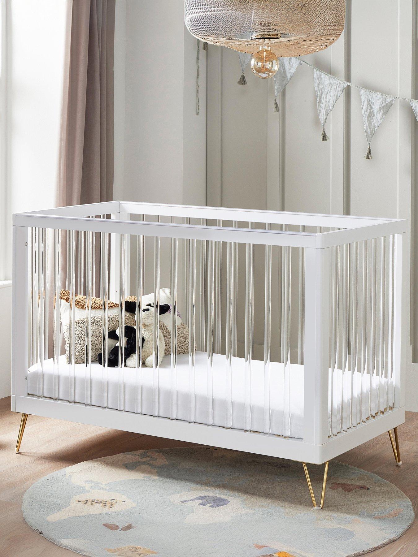 Image 1 of 6 of Babymore Kimi Cot Bed Acrylic with Fibre Mattress