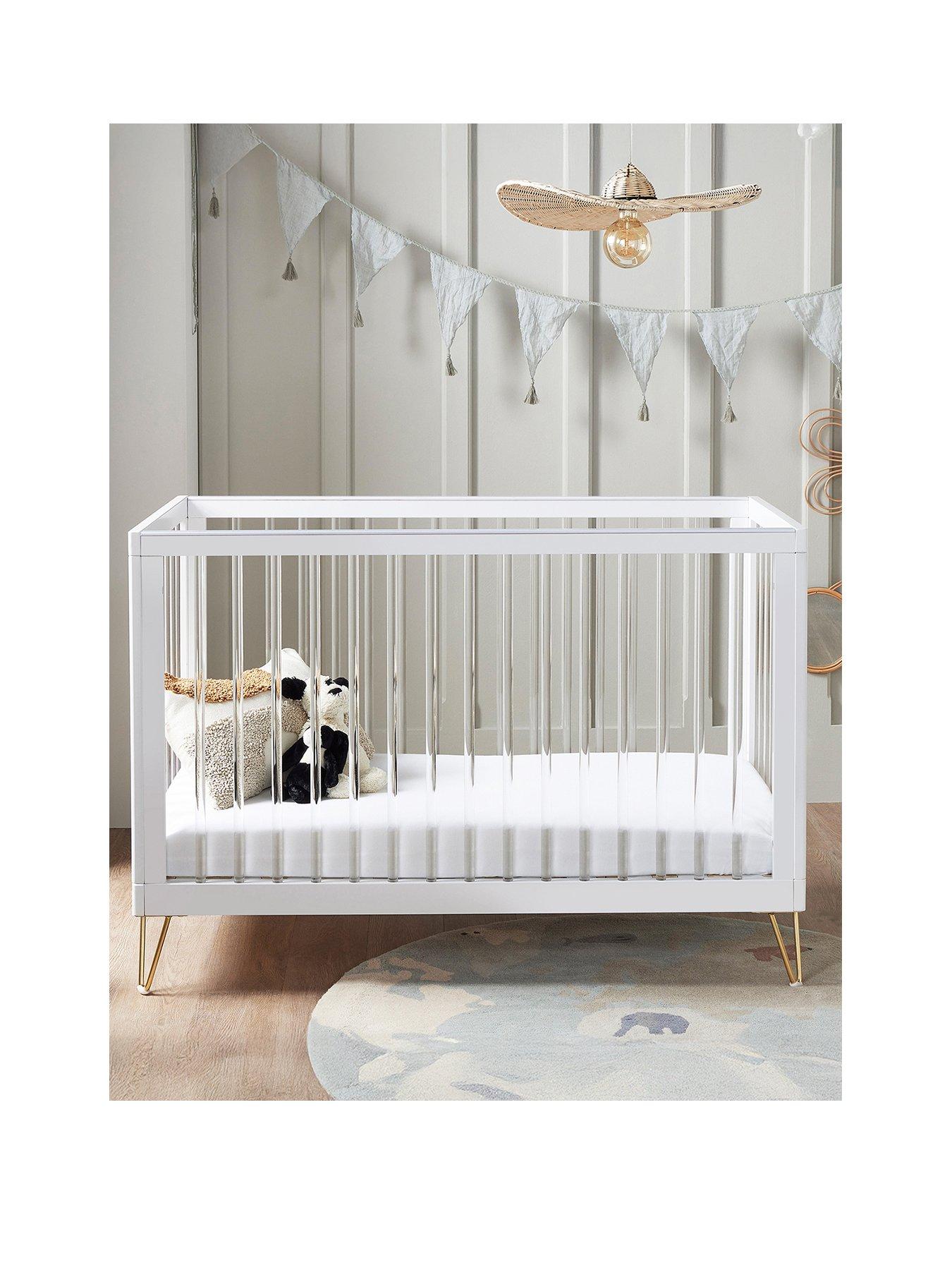 Image 2 of 6 of Babymore Kimi Cot Bed Acrylic with Fibre Mattress