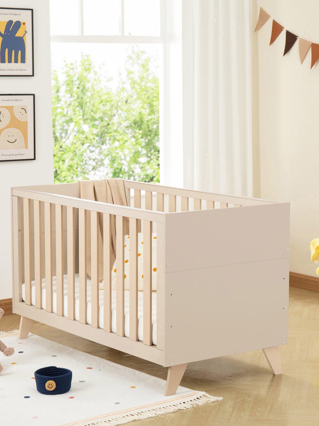 Babymore Dante Cot Bed Cashmere with Fibre Mattress