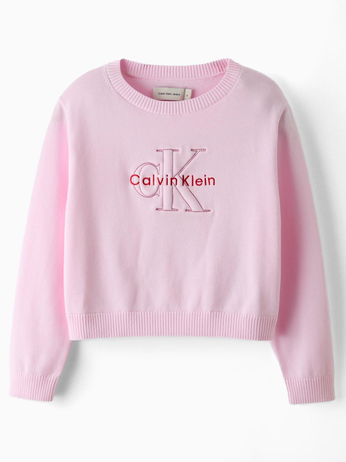 Calvin Klein Jeans Girls Monologo Sweater - Pink