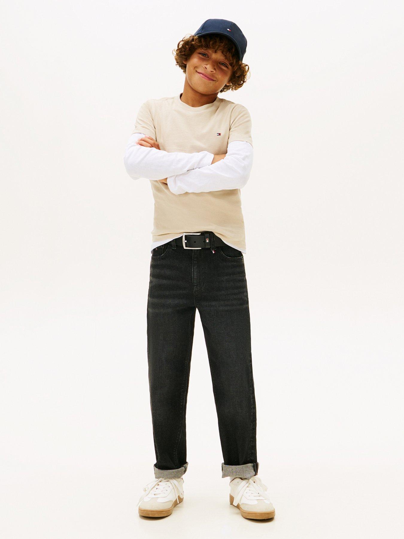 Image 3 of 5 of Tommy Hilfiger Boys Essential Cotton Short Sleeve T-Shirt - Beige