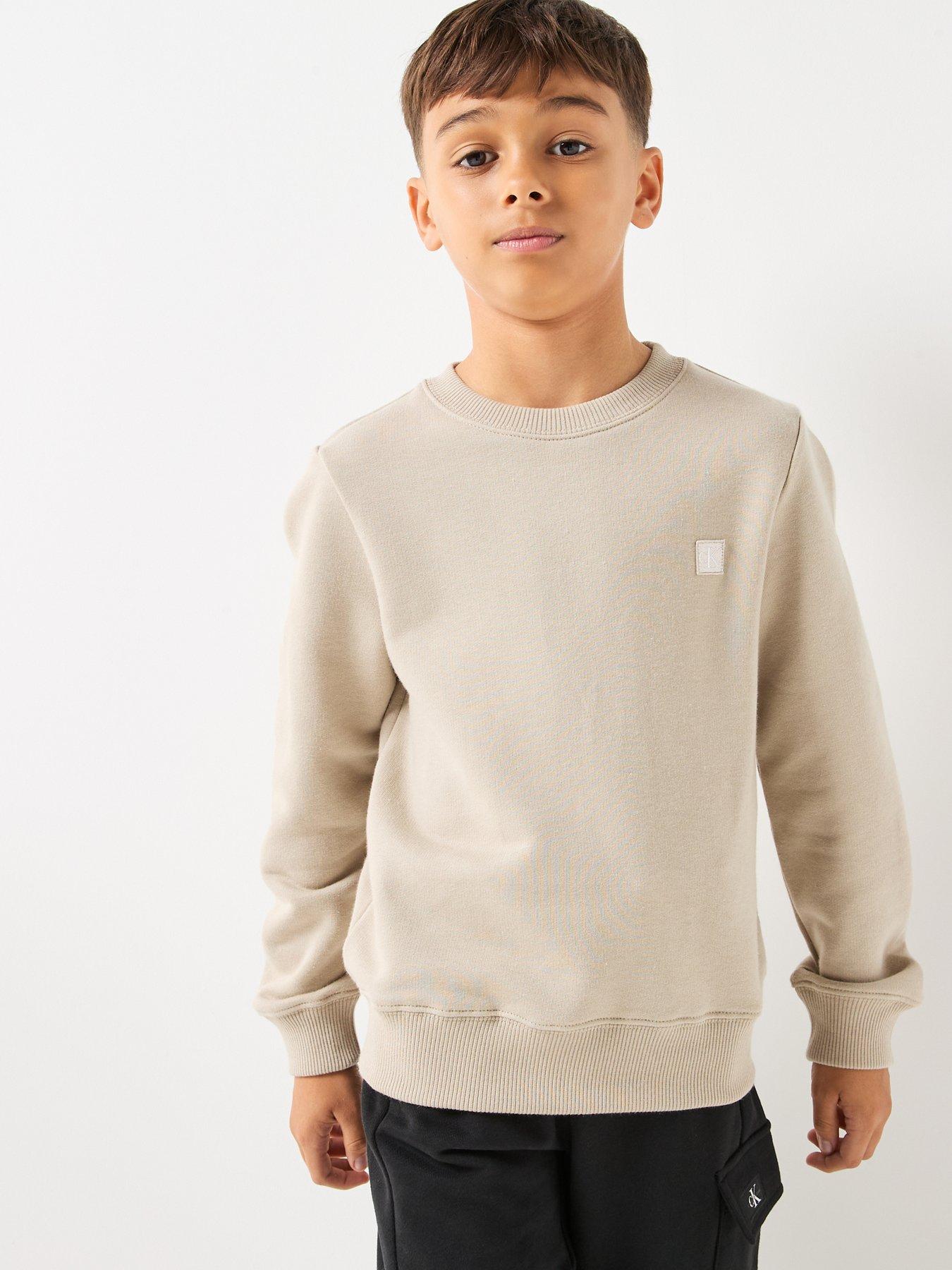 calvin-klein-jeans-boys-mono-mini-badge-crew-neck-sweatshirt-beige